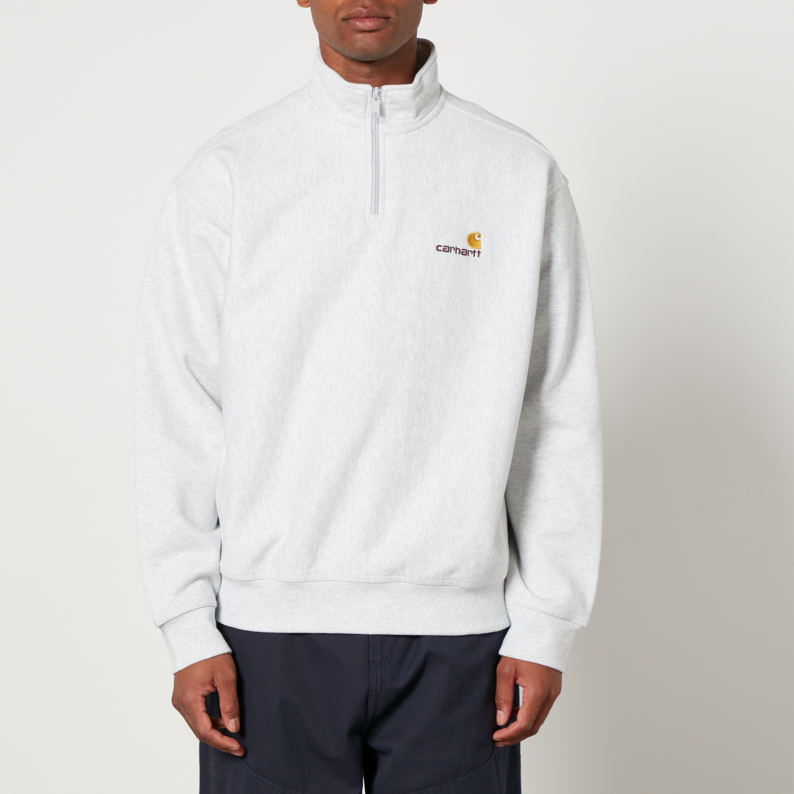 Carhartt WIP Half Zip American Script Cotton-Blend Jersey Sweatshirt - 1