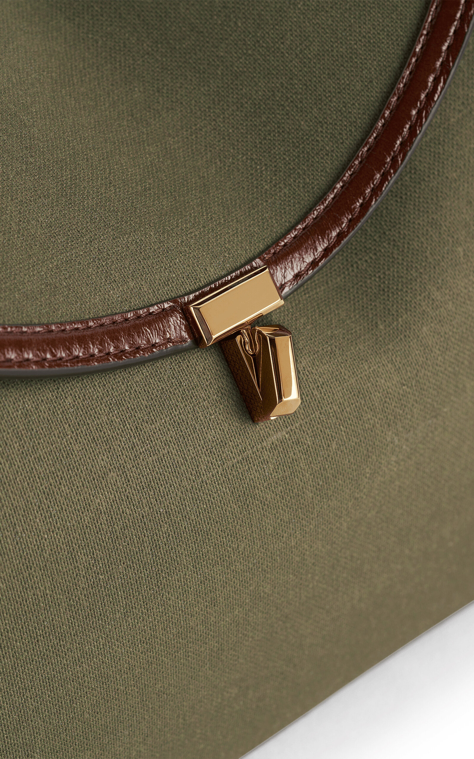 T-Lock Leather-Trimmed Canvas Top Handle Bag green - 6