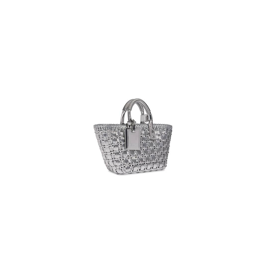 Women's Bistro Xs Basket With Strap In Mirror Fabric in Silver - 2