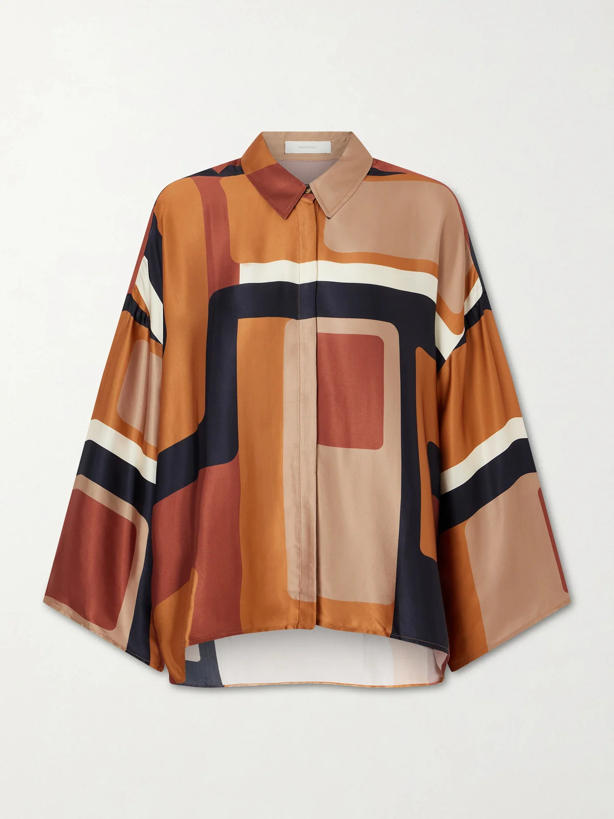 Cora Printed Satin Shirt - 1