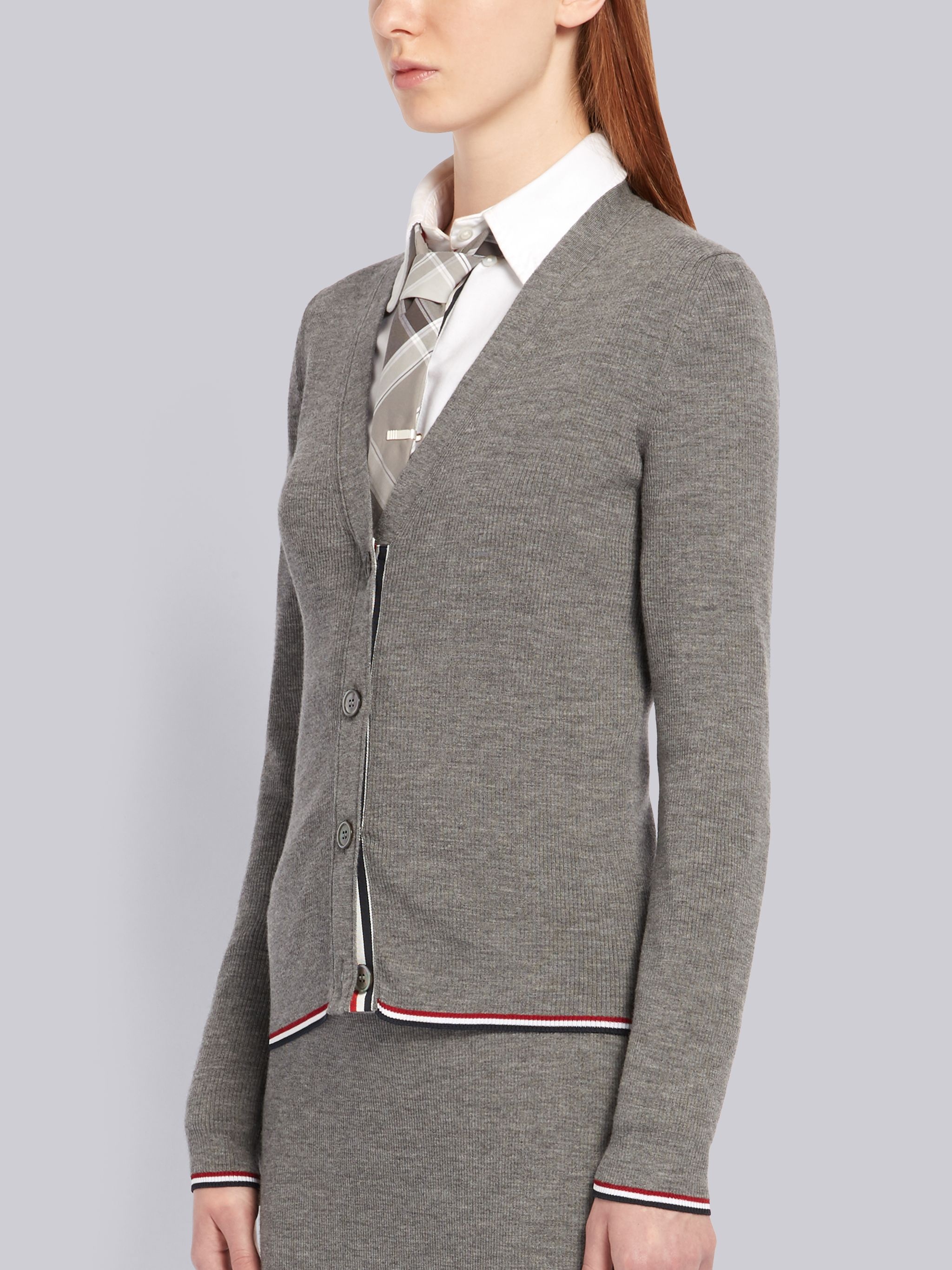 Merino Wool Grey Cardigan - 2