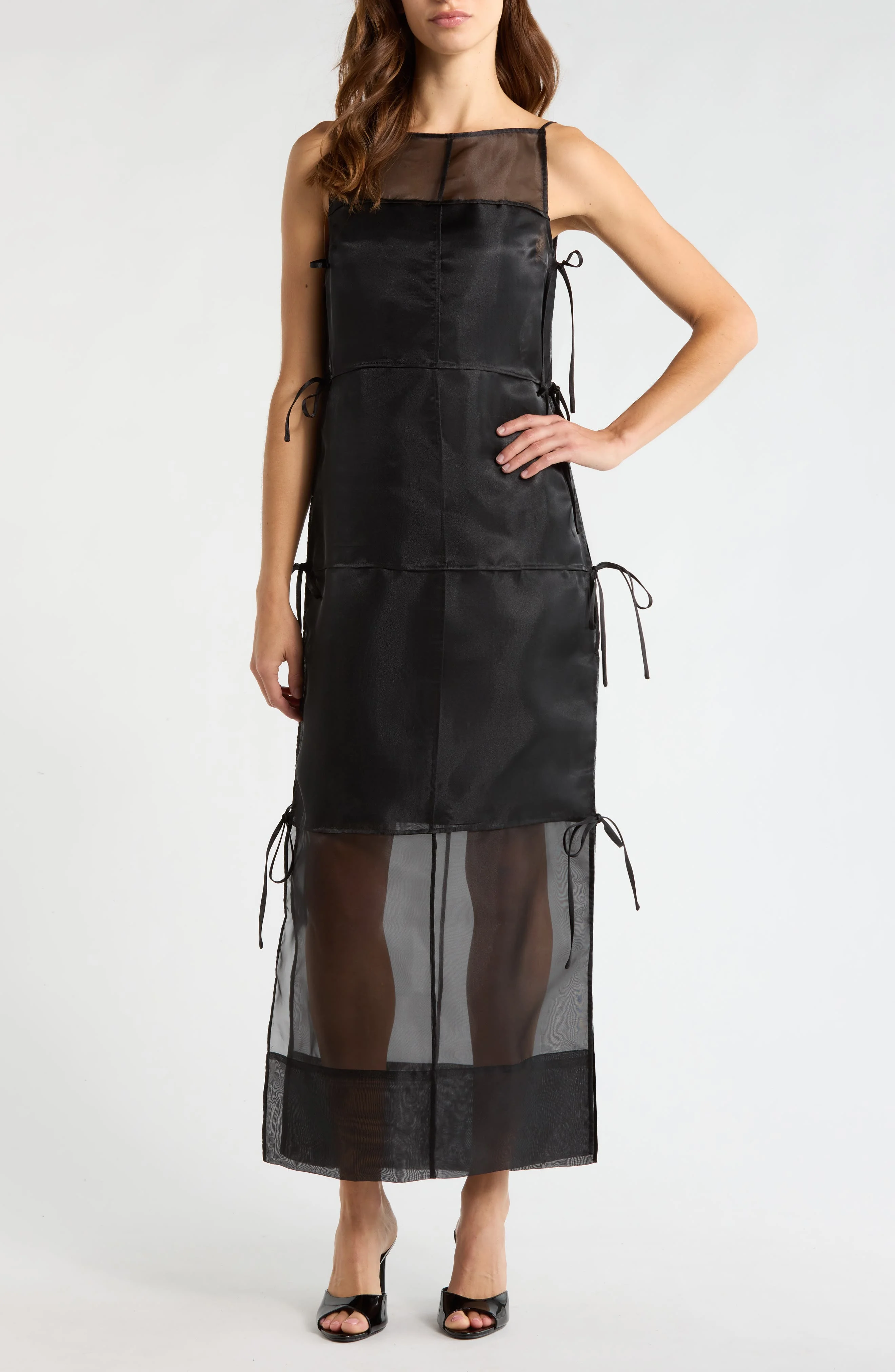 STAUD Chandler Organza Cocktail Dress in Black at Nordstrom - 1