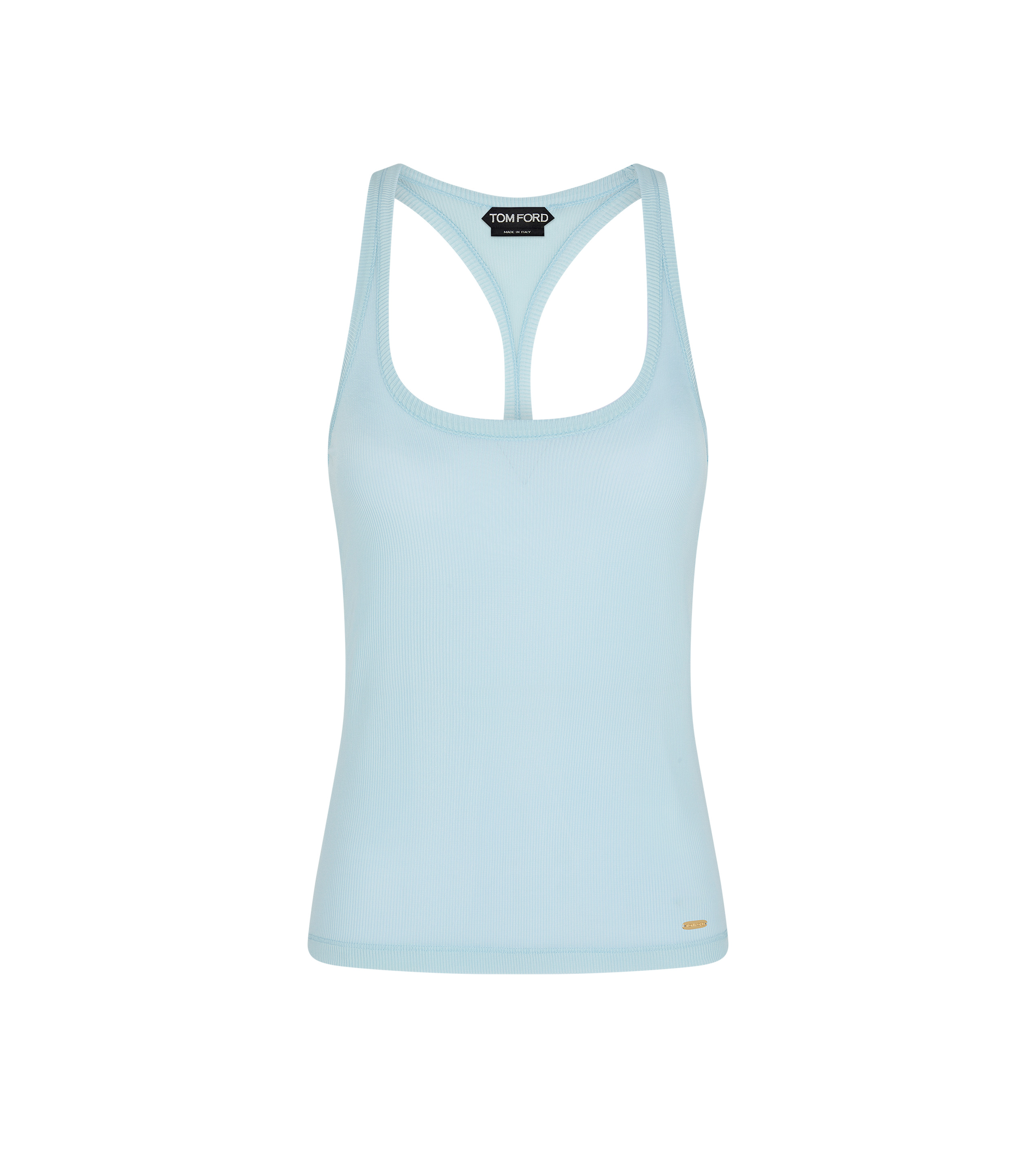 LUSTROUS MICRO-RIB JERSEY RACERBACK TANK TOP - 1