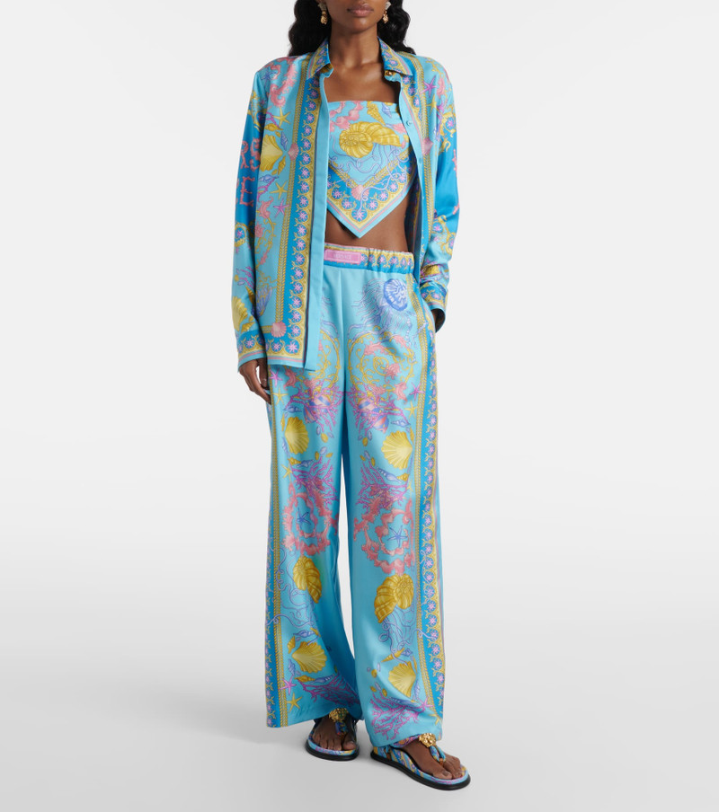 VERSACE Underwater Barocco twill bandeau top outlook