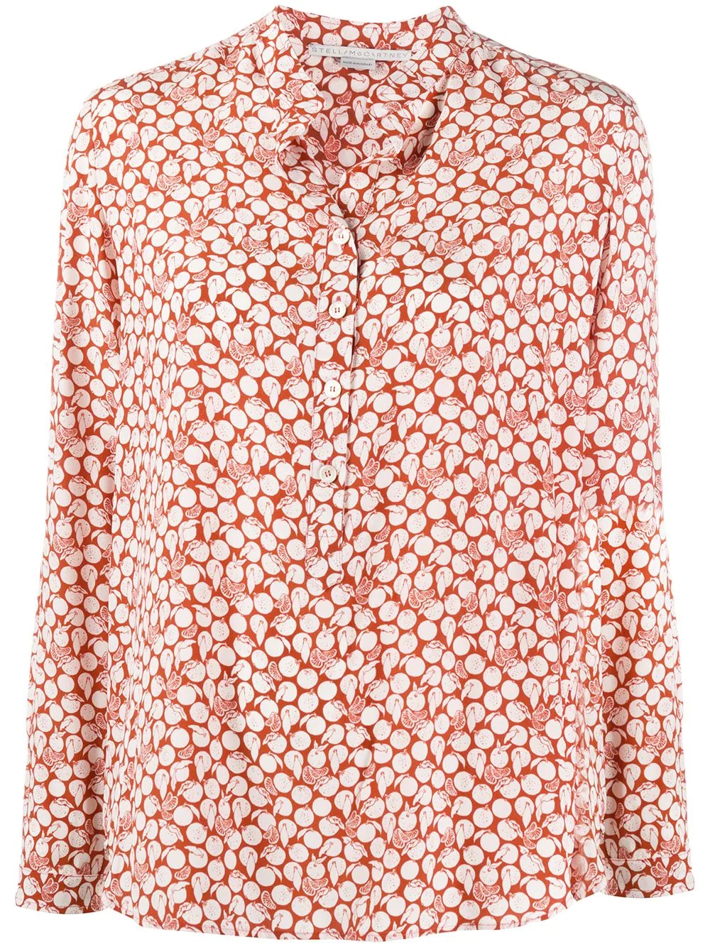 fruit print long-sleeved shirt - 1