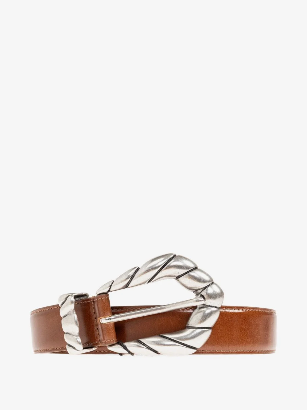 twisted-buckle leather belt - 1