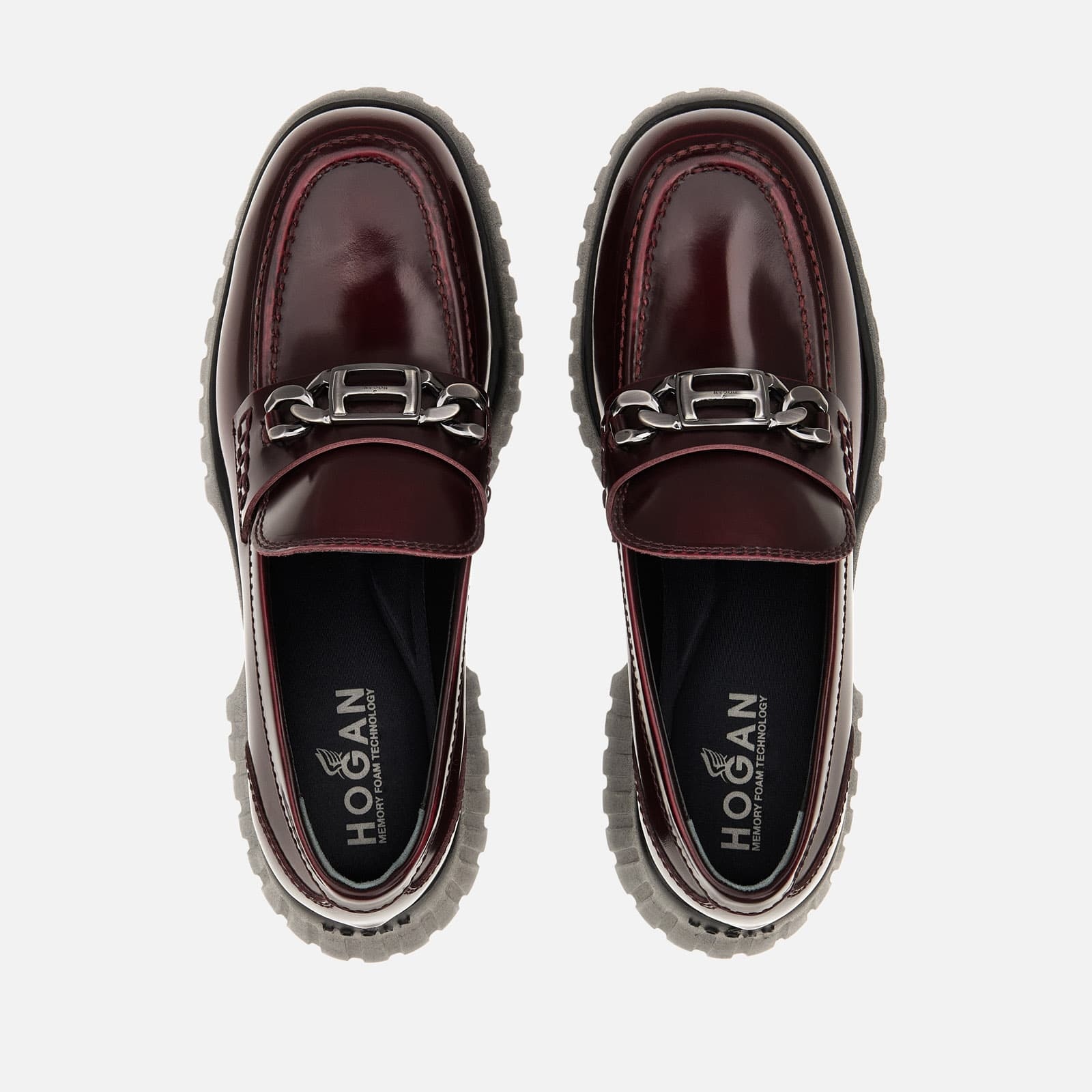 Loafers Hogan H-Stripes Burgundy - 4