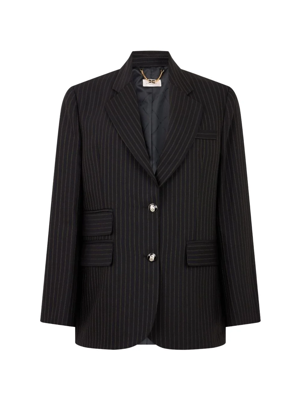 stripe-pattern notched-lapels blazer - 1