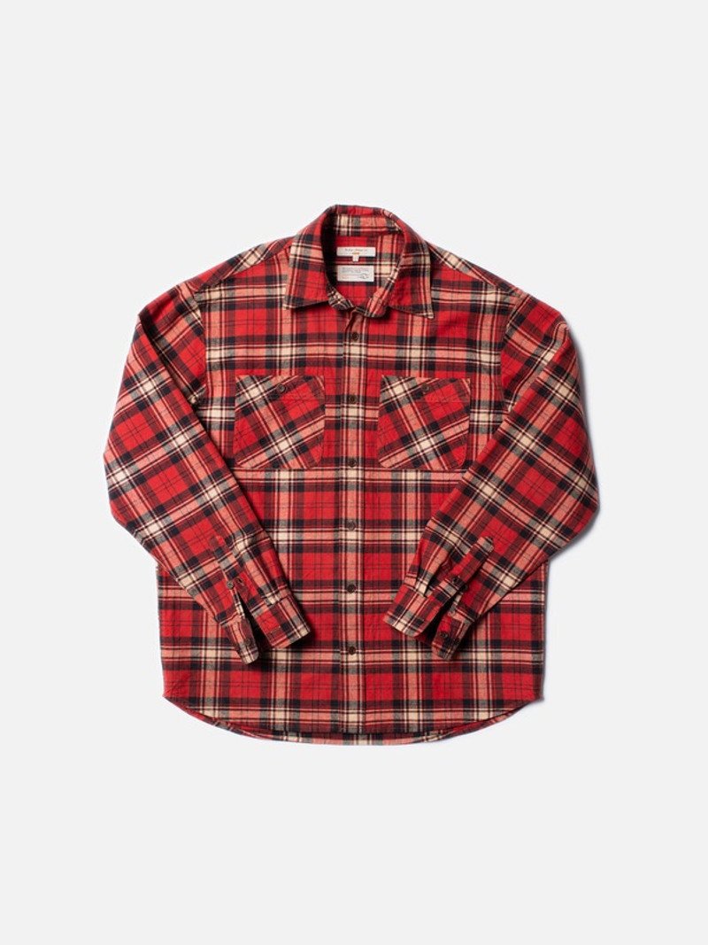 Filip Flannel Shirt Red 1
