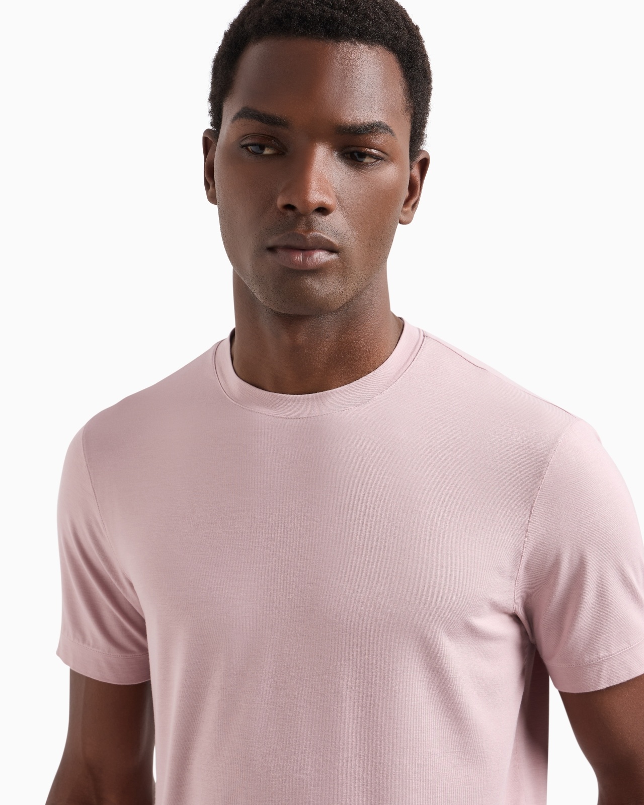CREW-NECK LONG-SLEEVED T-SHIRT IN STRETCH VISCOSE JERSEY - 5