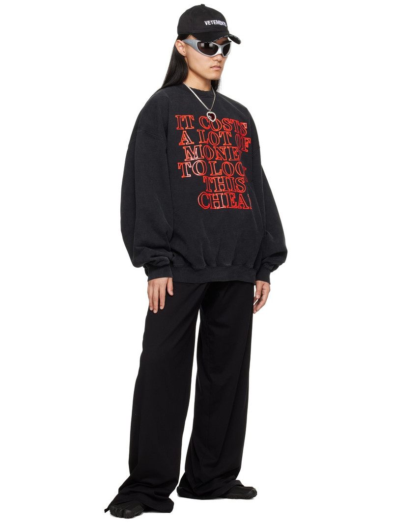 VETEMENTS Black Very Expensive Sweatshirt outlook