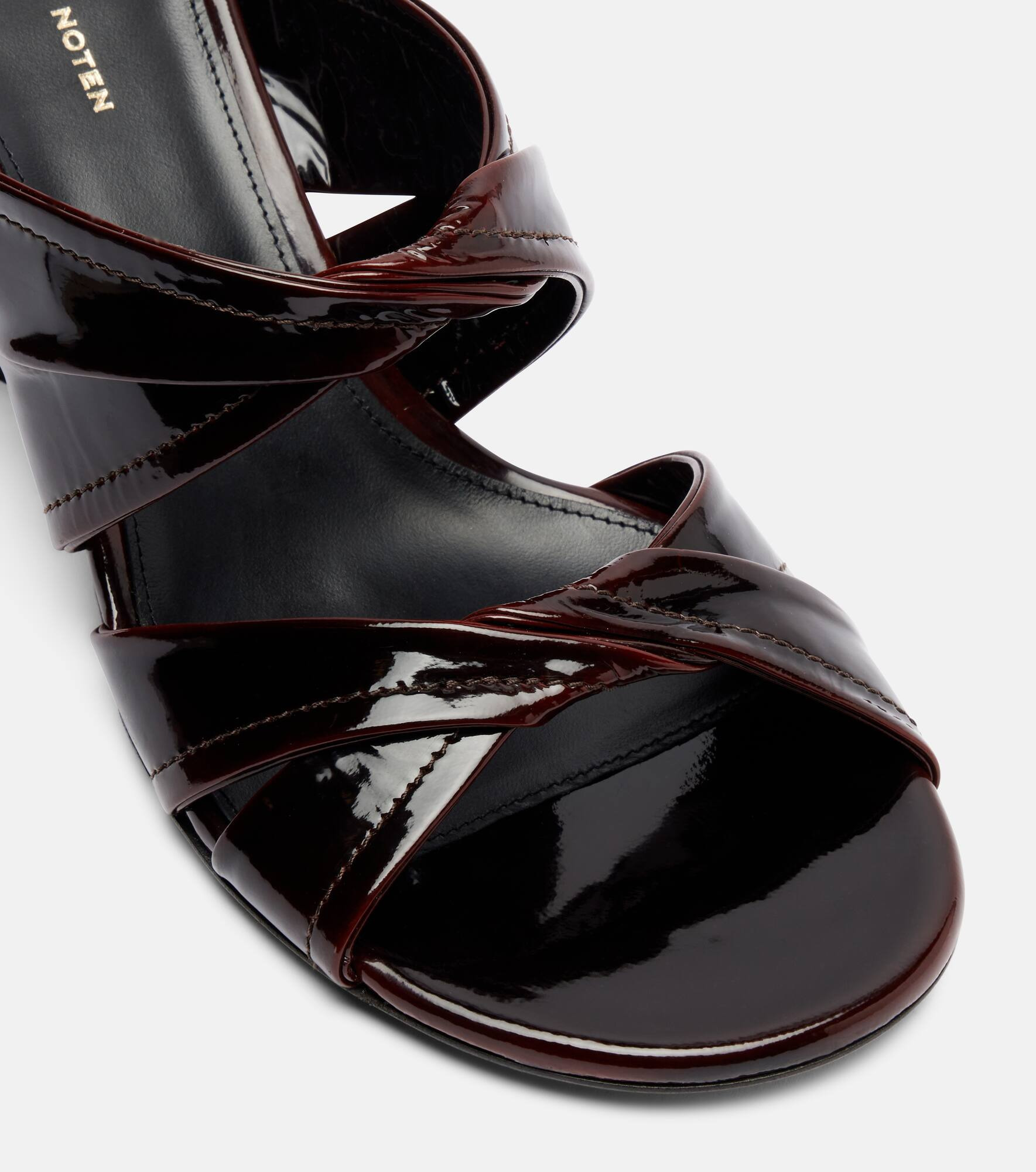 75 patent leather wedge mules - 5