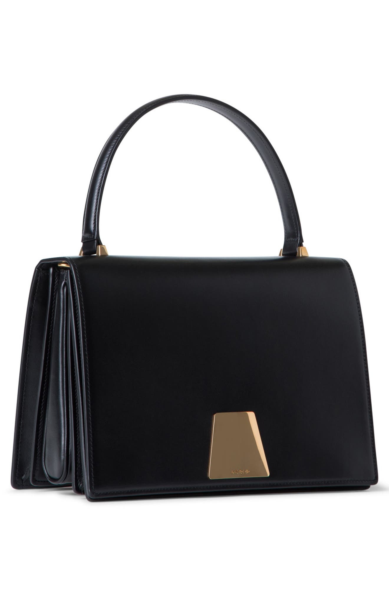 Akris Medium Alice Leather Top Handle Bag in Black at Nordstrom - 4