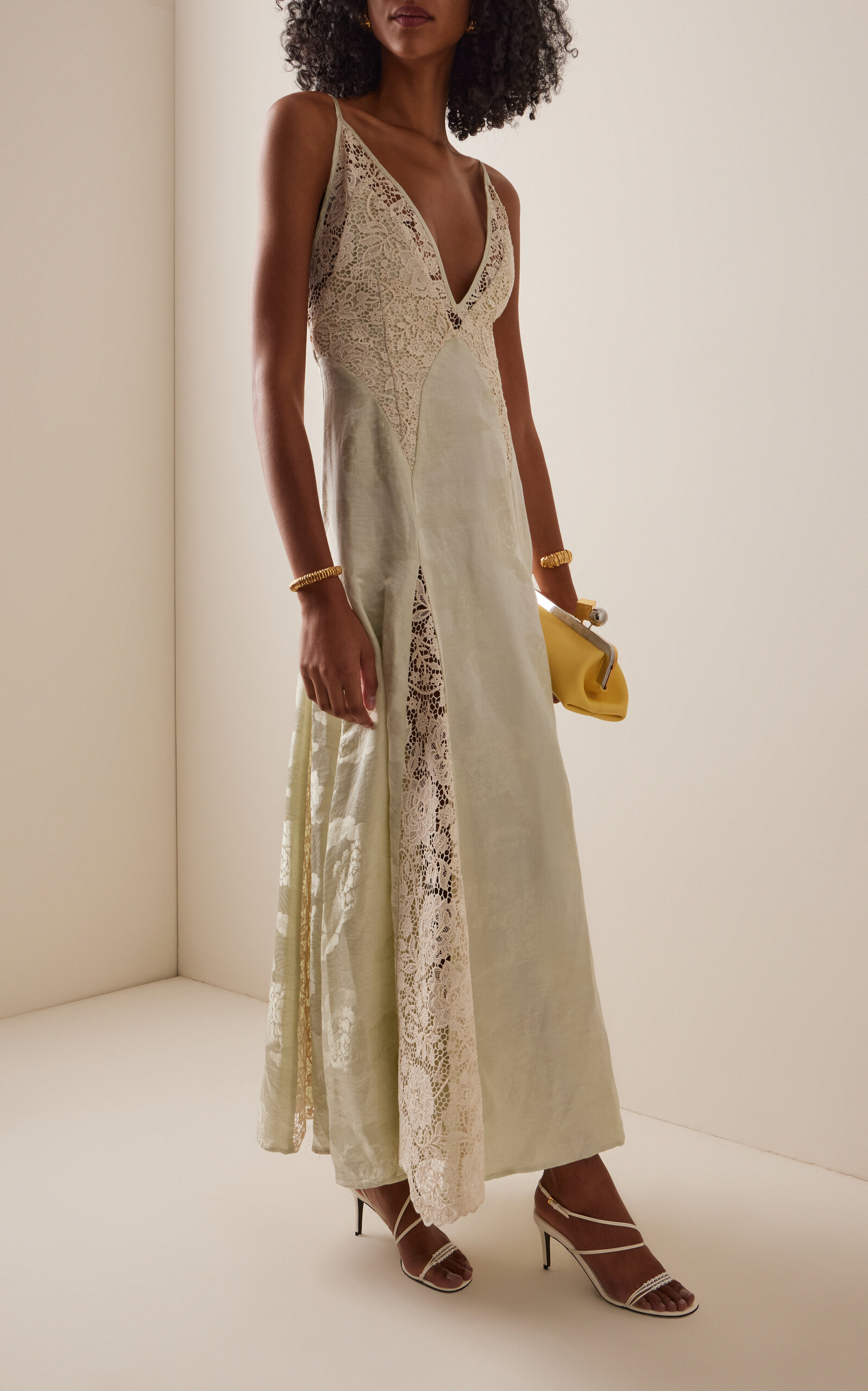 Apollonia Linen-Silk Slip Dress green - 2