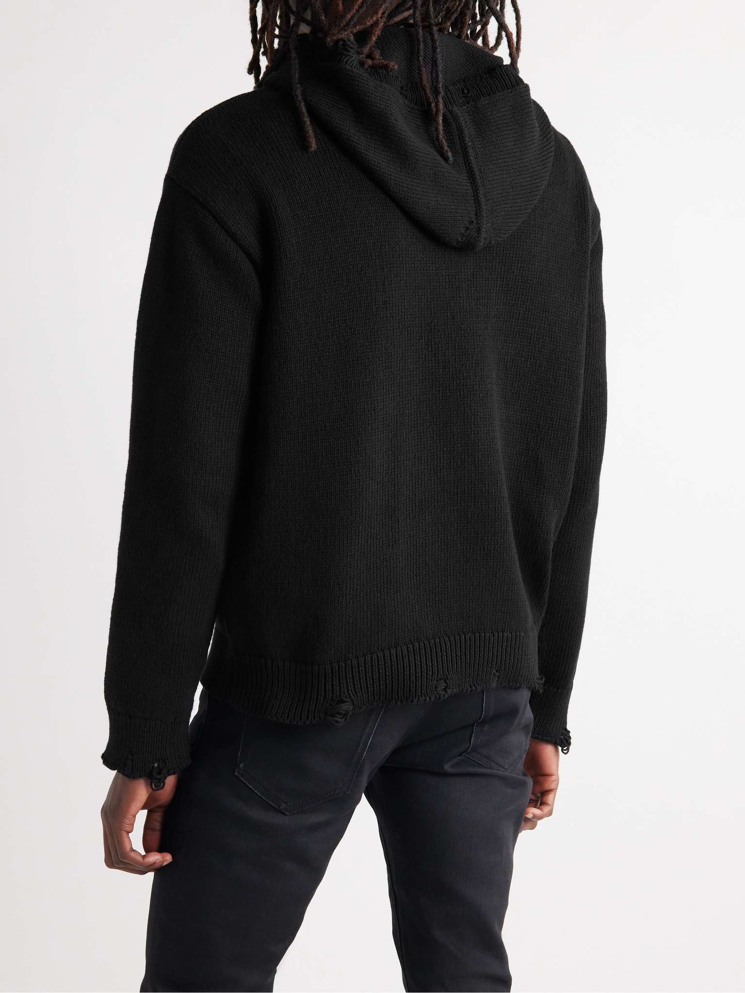 Distressed Cotton Hoodie - 6