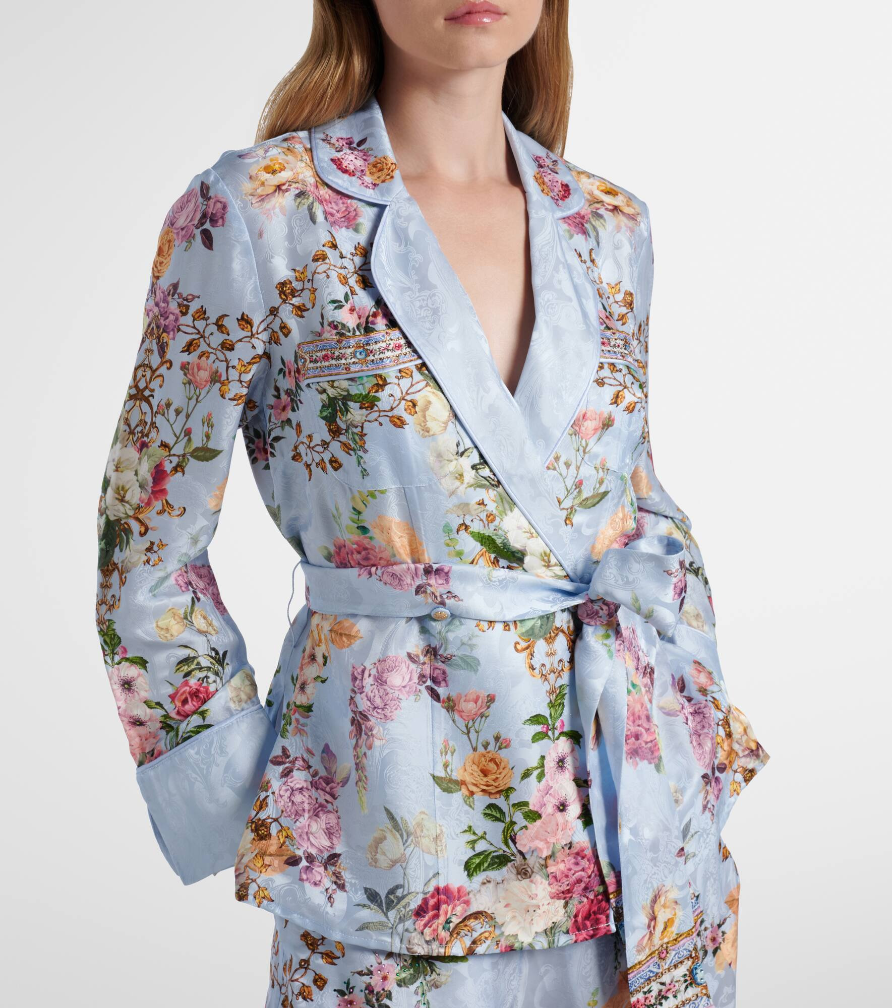 Tiled In Time belted floral jacket - 6