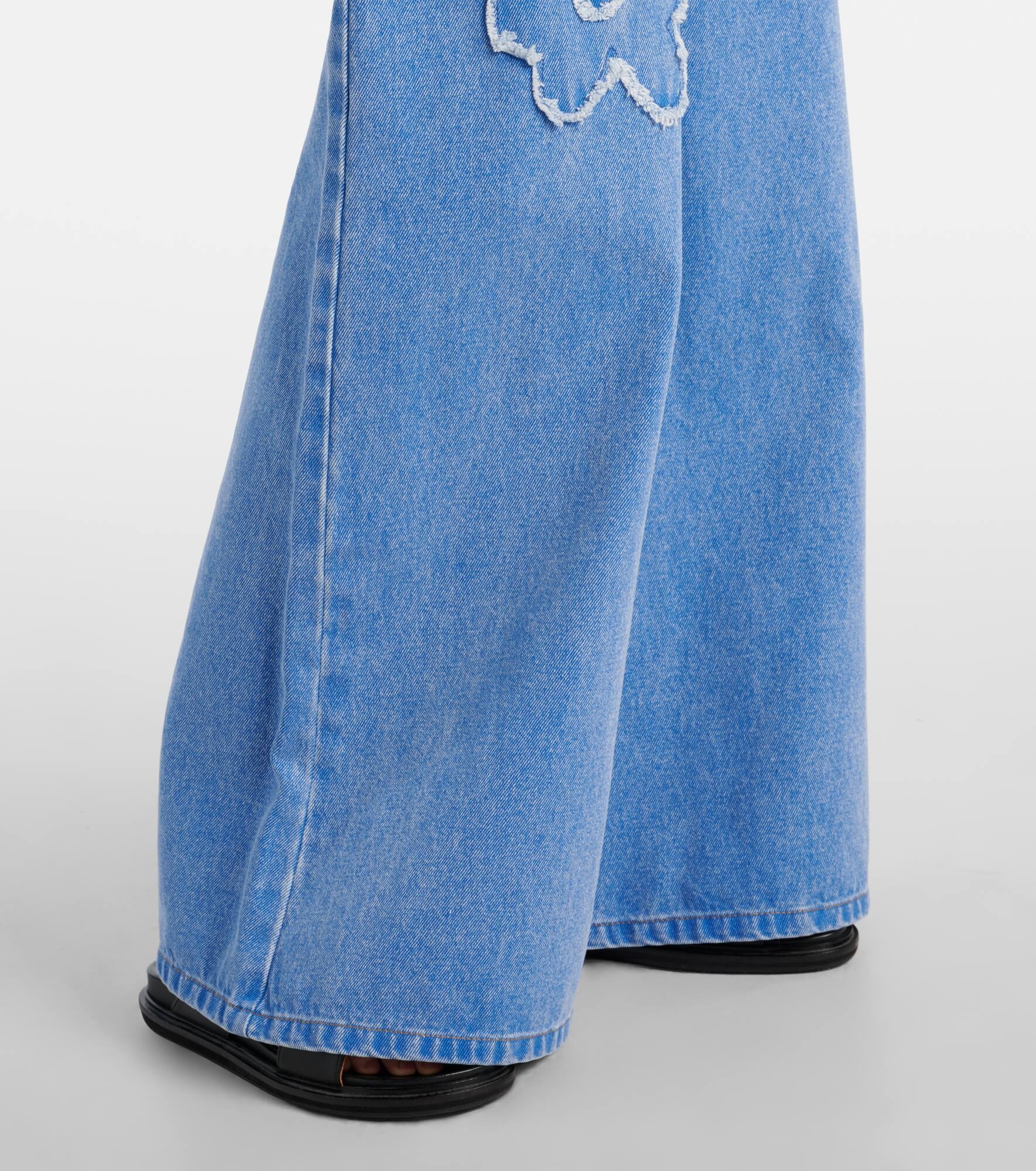 Patch-appliqué wide-leg jeans - 5