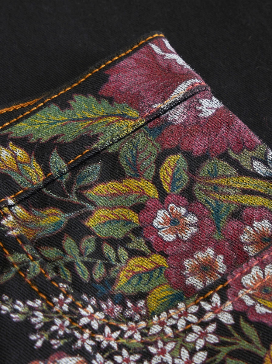 SKINNY JEANS WITH FLORAL PRINT - 7
