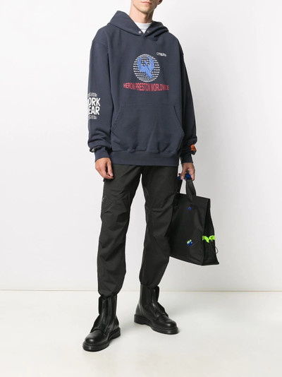 Heron Preston logo print graphic hoodie outlook