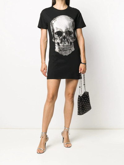 PHILIPP PLEIN Skull rhinestone T-shirt dress outlook