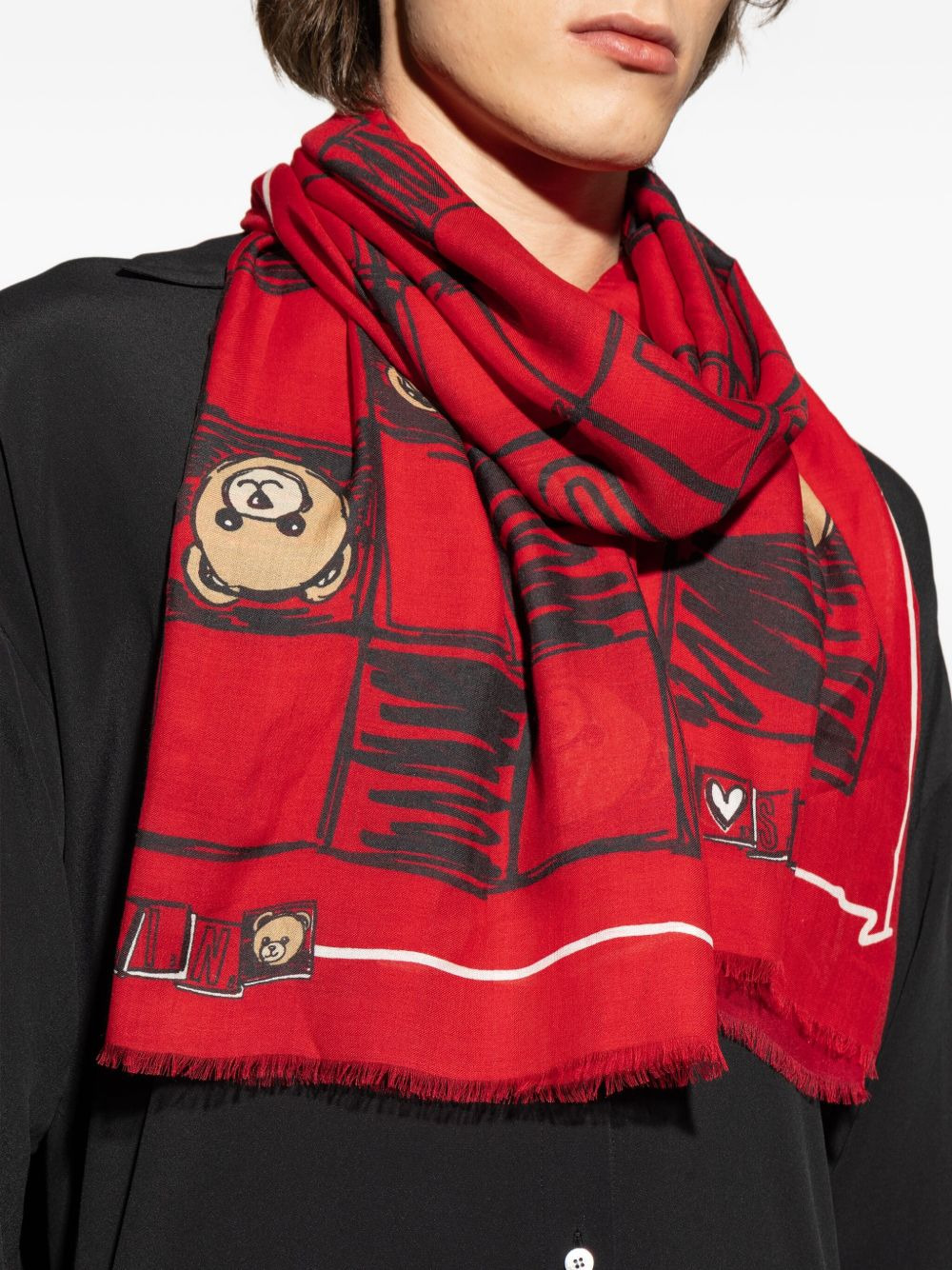 Teddy-print scarf - 4