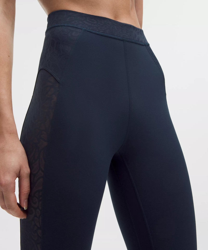 Paisley Sheer Lace Jacquard Panelled High-Rise Tight 25" 4