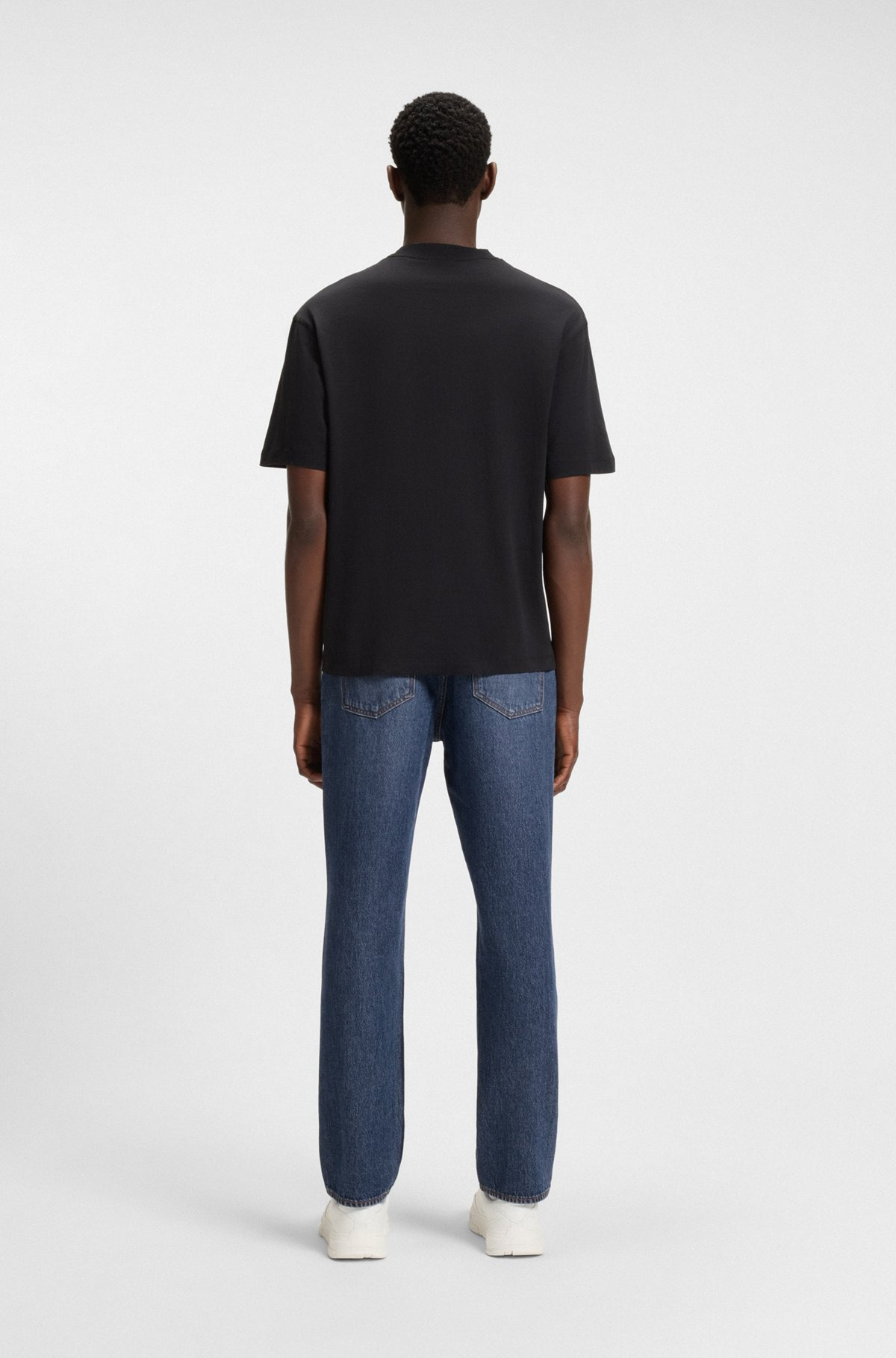 REGULAR-FIT JEANS IN FADED DARK-BLUE DENIM - 4