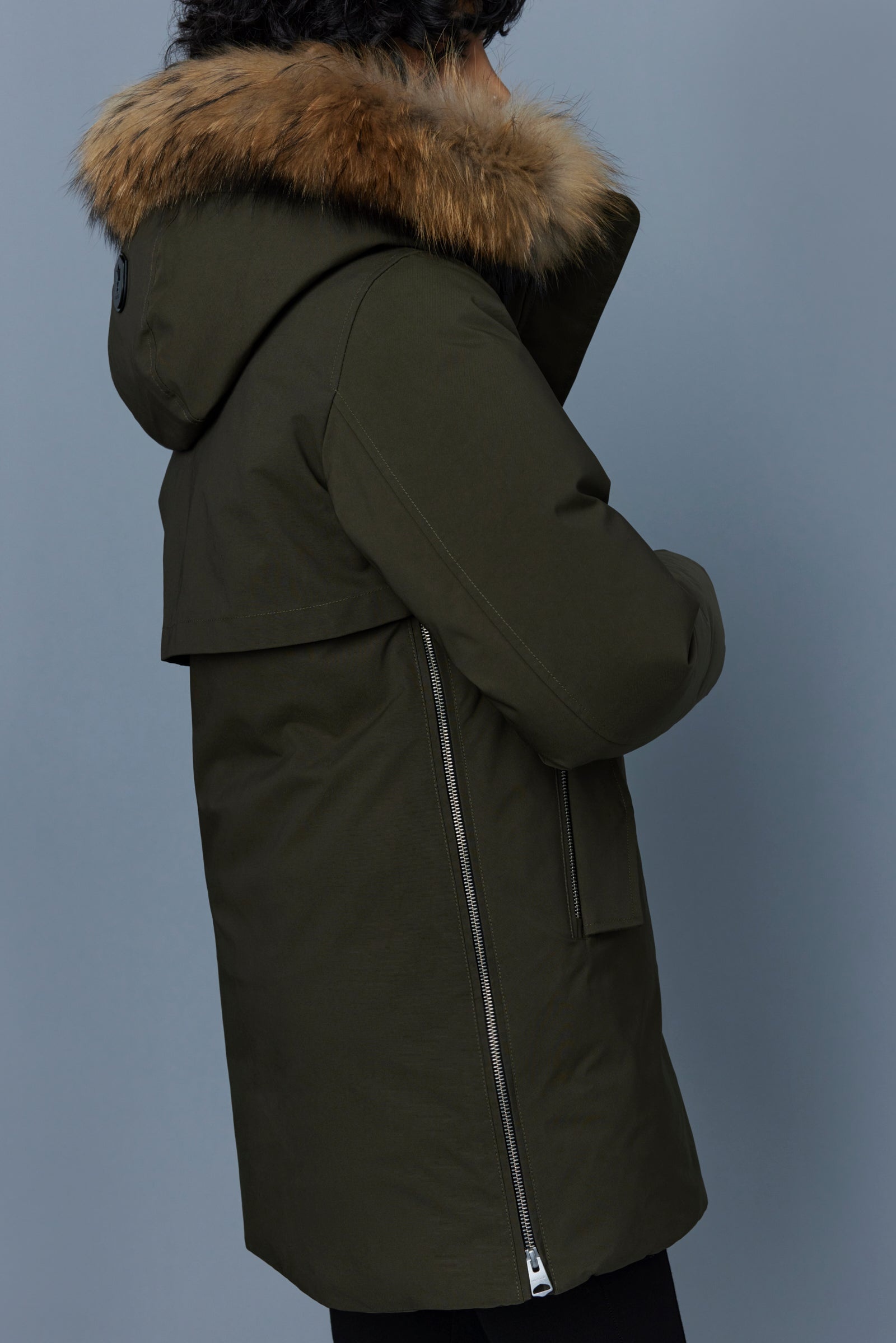 KINSLEE 2-in-1 oversized down parka with bib and natural fur - 5
