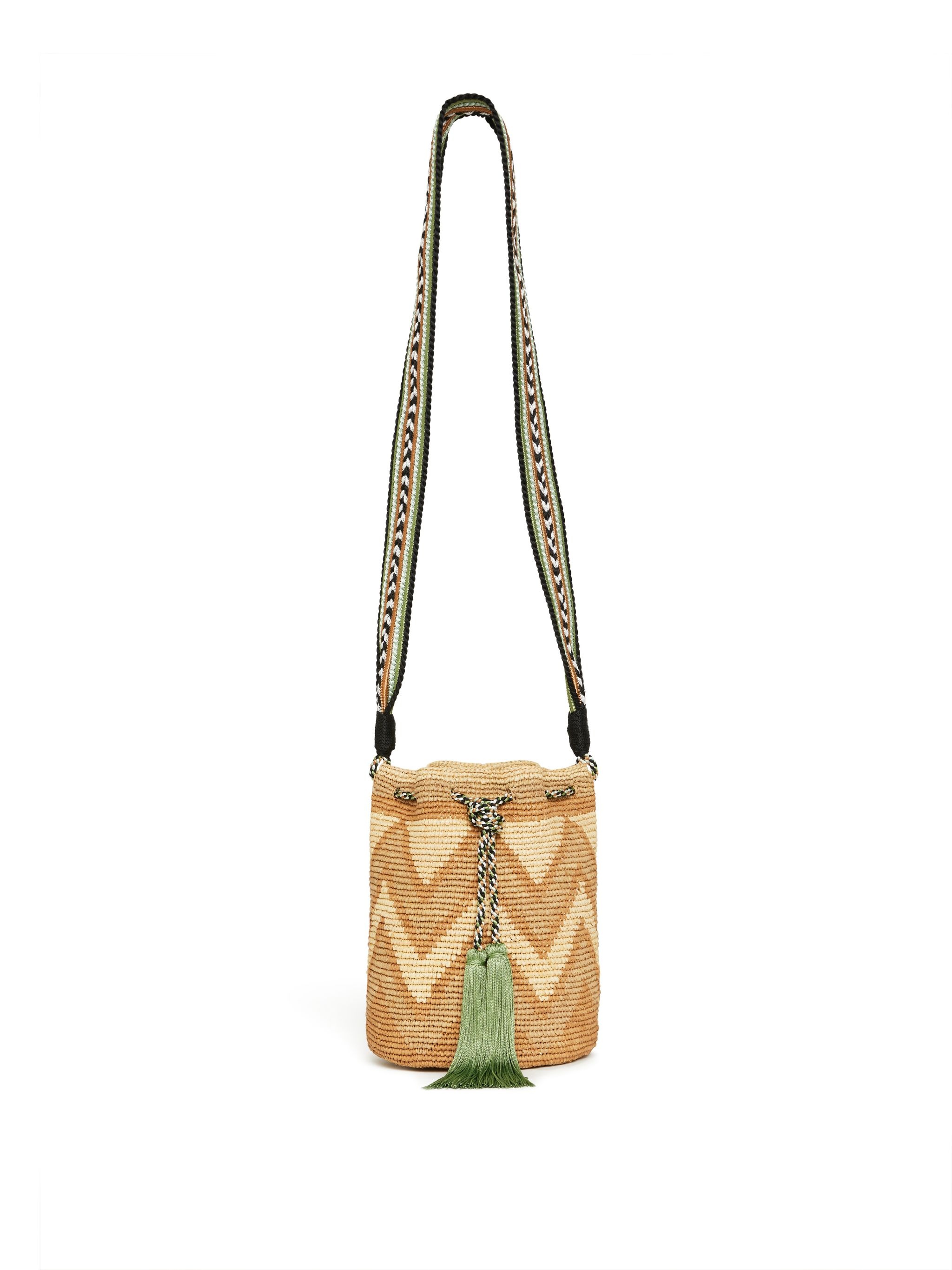 Handmade Chevron Raffia Satchel Bag - 6