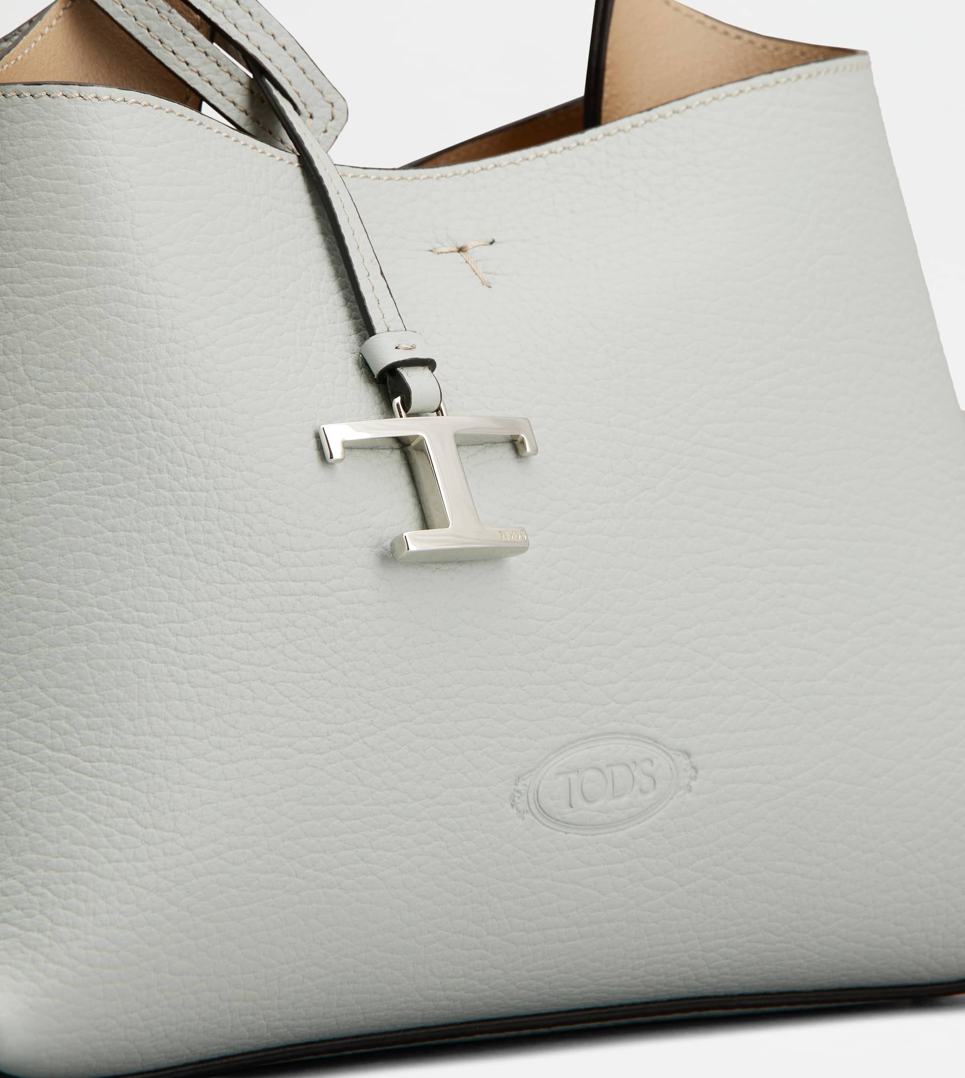 BAG IN LEATHER MICRO - GREY, NATURAL - 5