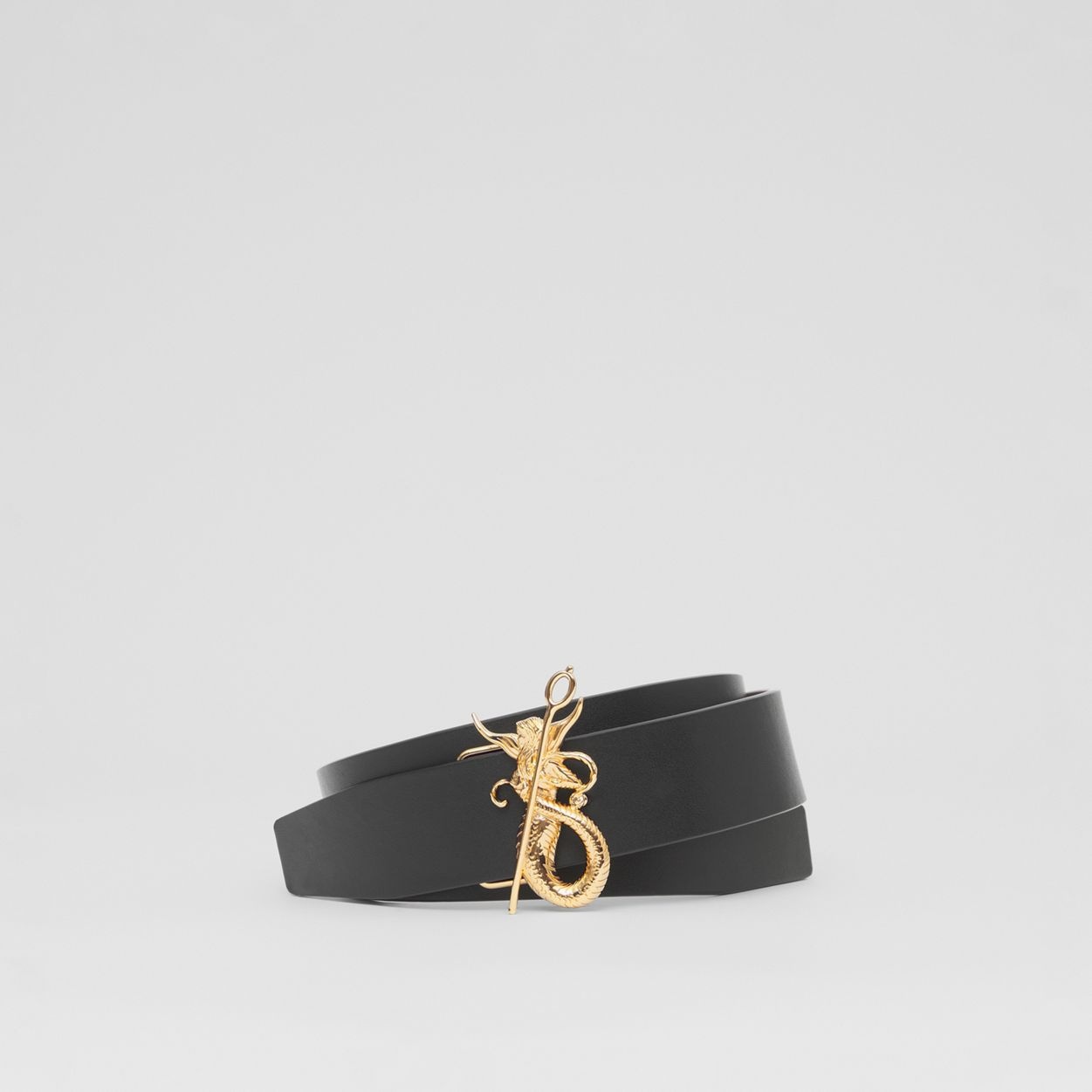 Reversible Mythical Alphabet Motif Leather Belt - 1