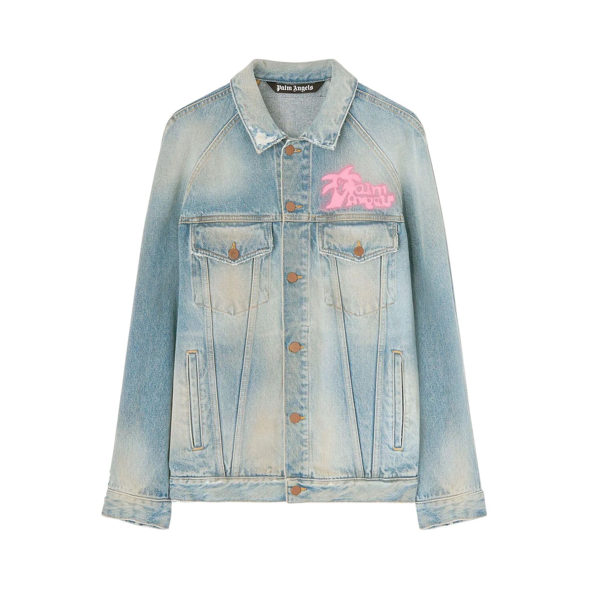 Palm Angels Spray Hunter Denim Jacket 'Light Blue' - 1