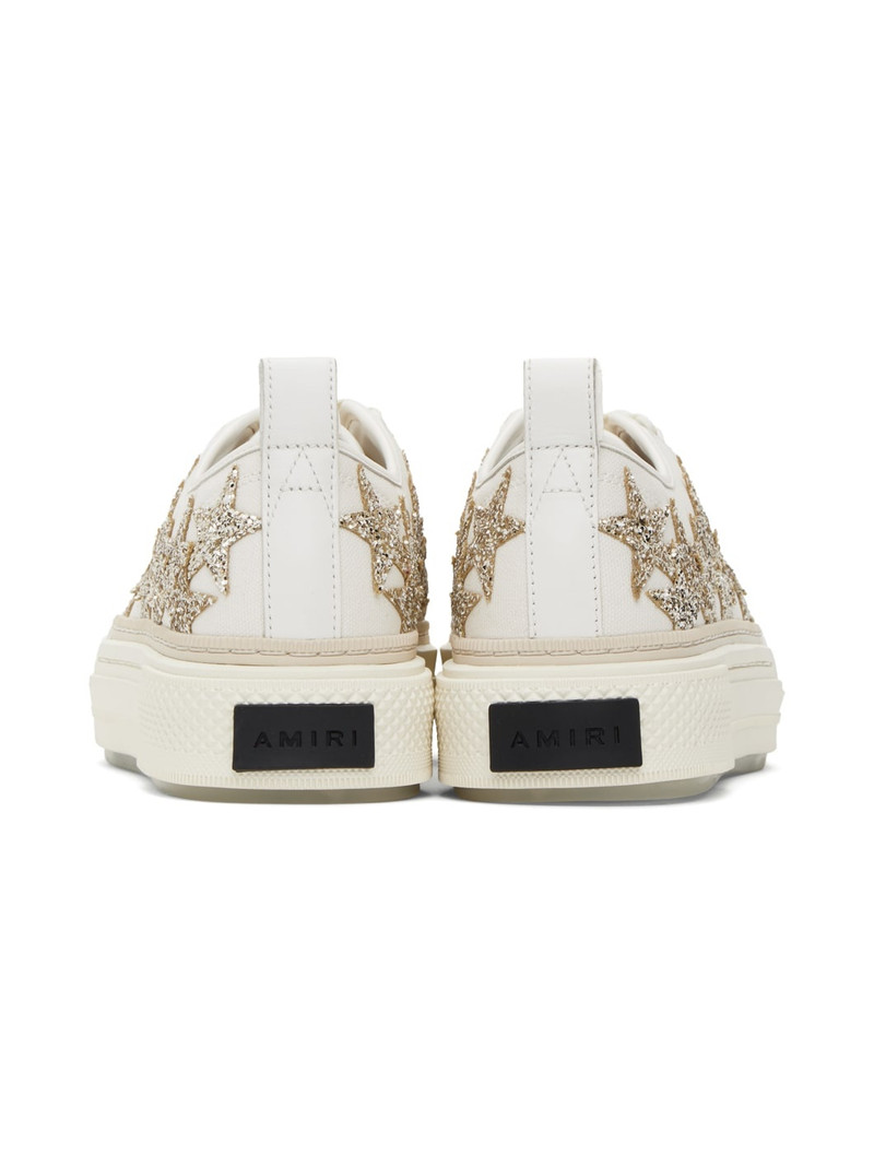 Off-White & Gold Glitter Stars Court Low Sneakers 2