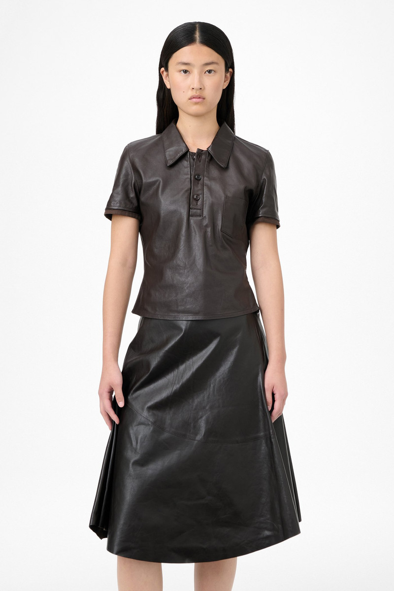 Leather Piquet Umber Brown Fluid Calfskin 3