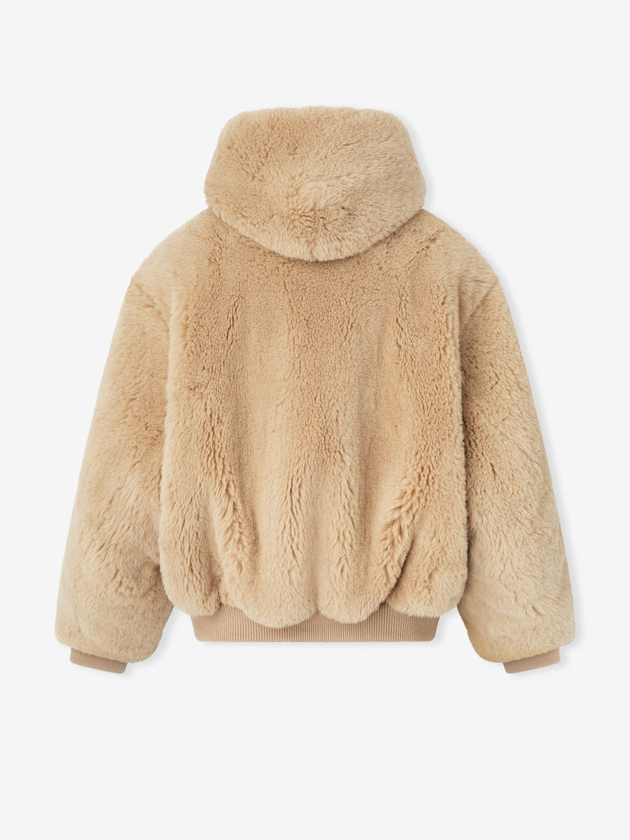 Alpaca Hooded Bomber Jacket - 2