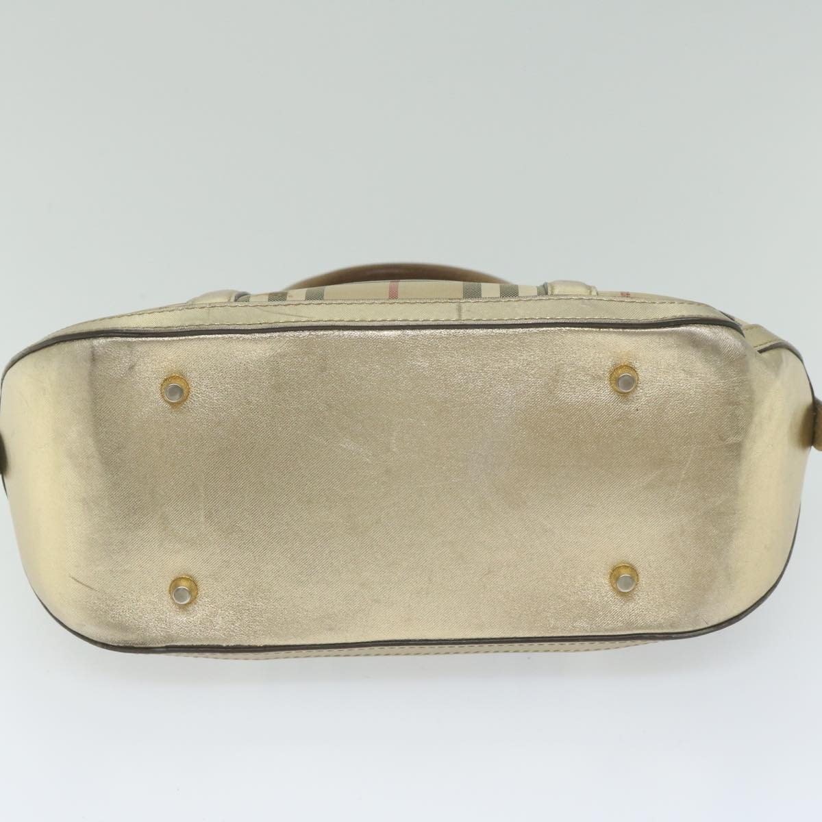 Burberry Nova Check Hand Bag Nylon Canvas Beige - 5