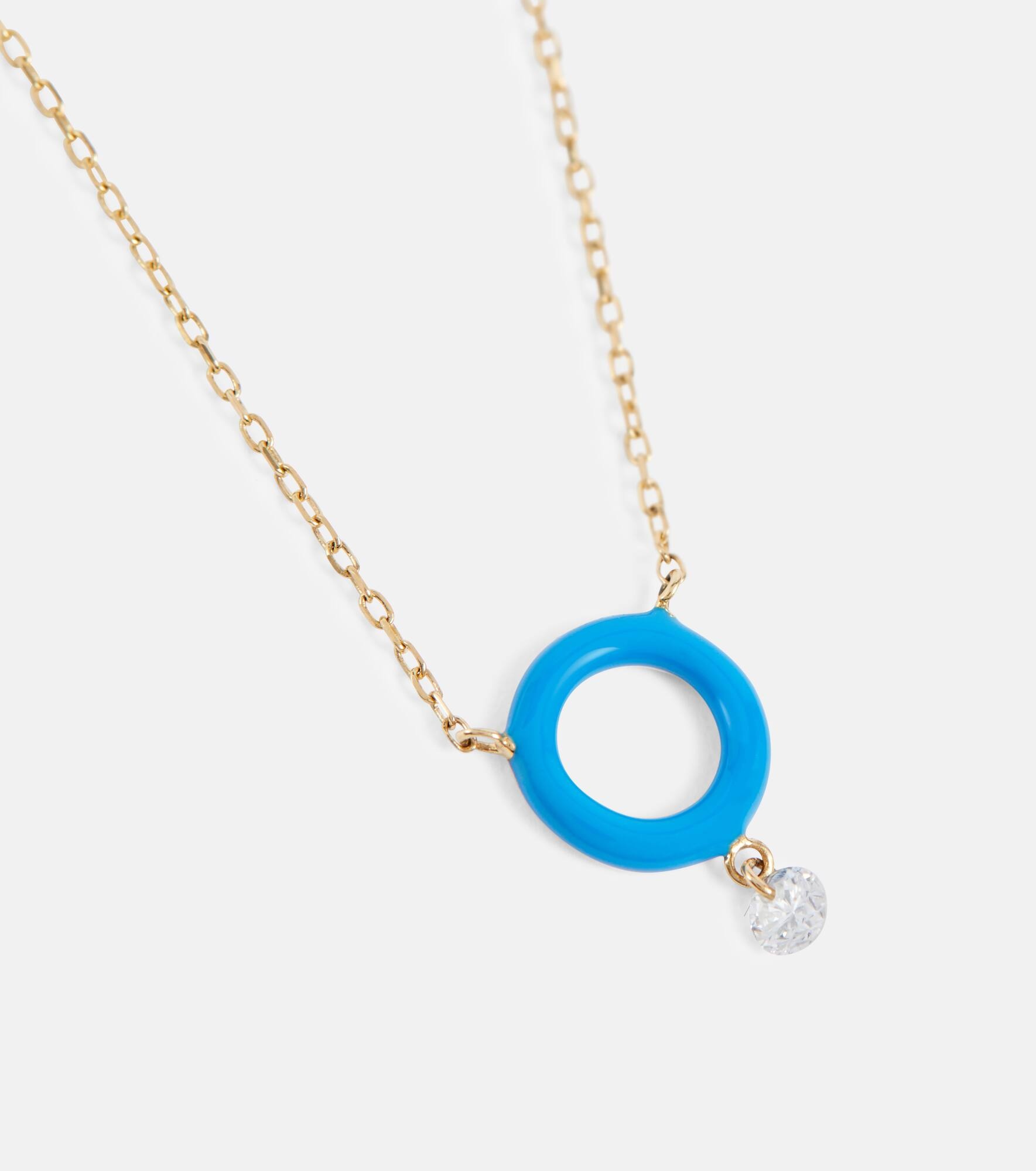 18kt gold chain necklace with white diamond - 6