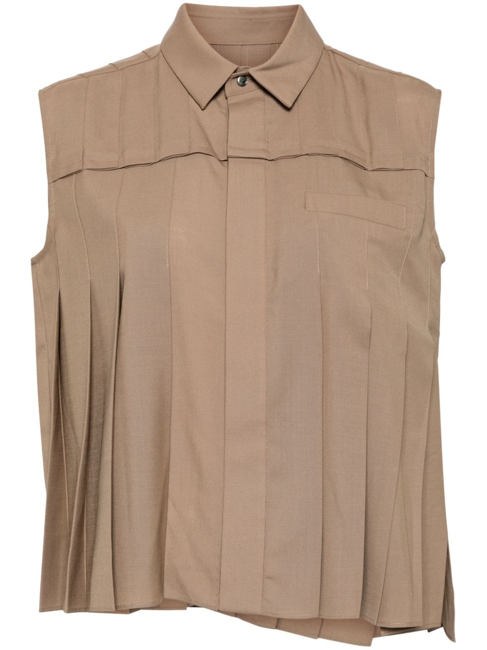 pleated vest shirt - 1