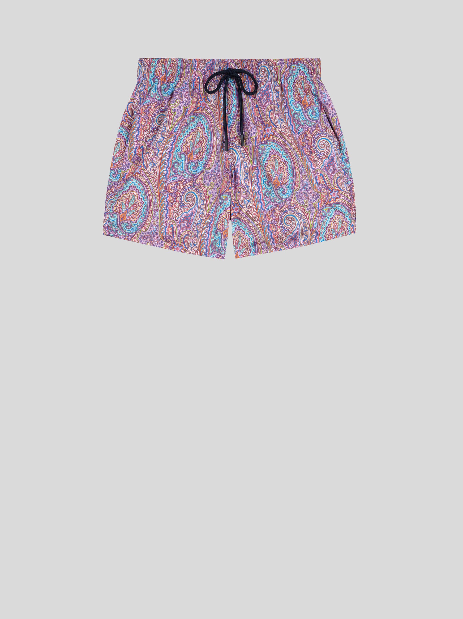 FLORAL PAISLEY PATTERN SWIM SHORTS - 1