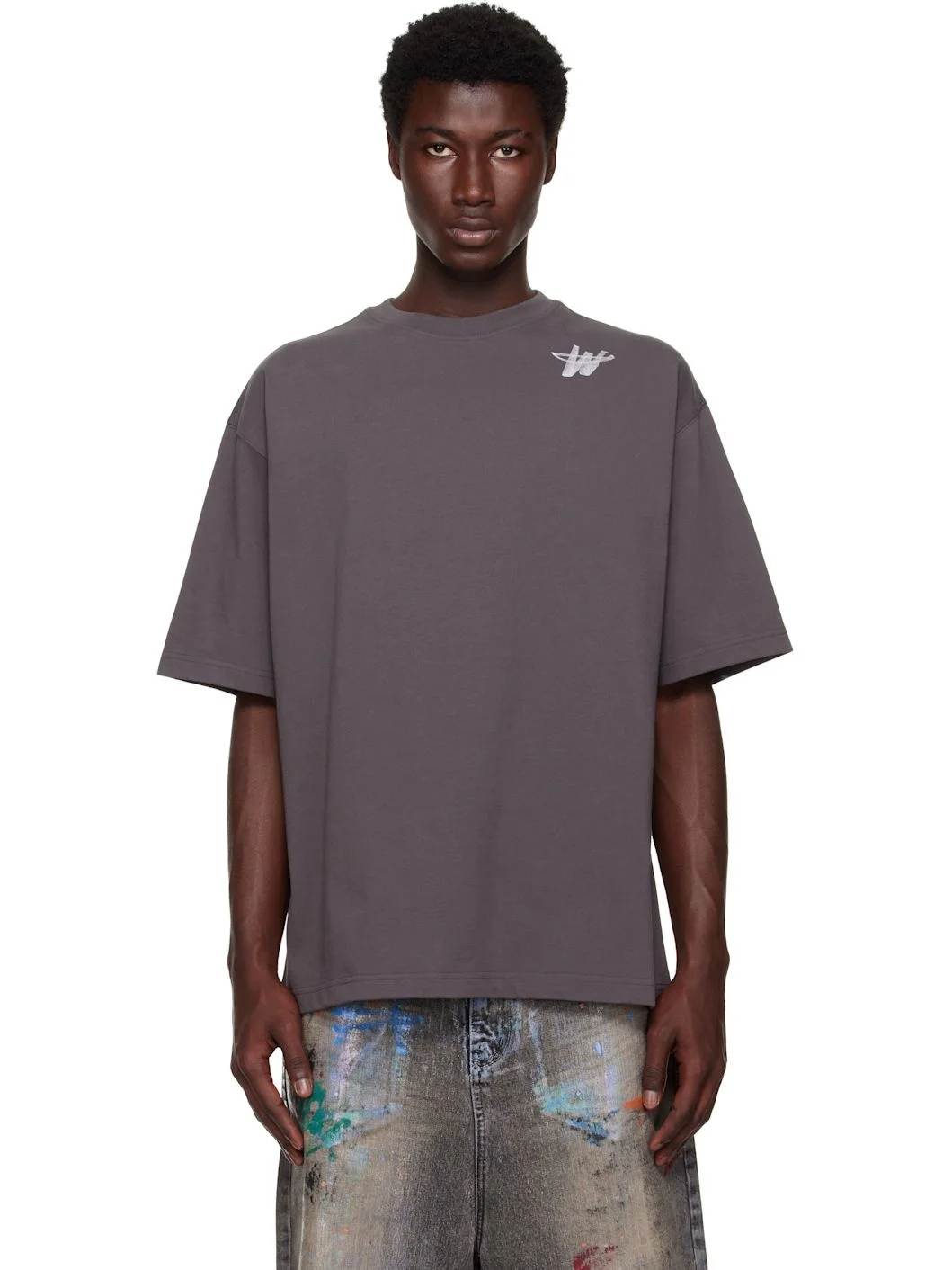 Gray 'WD' Logo T-shirt - 1
