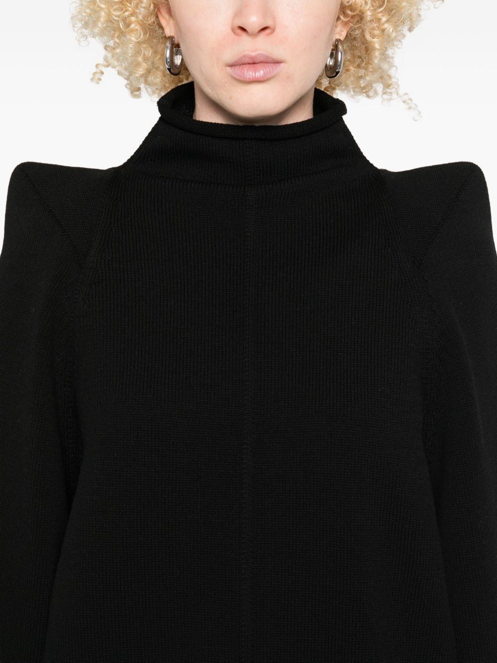 high-neck wide-sleeve sweater - 5