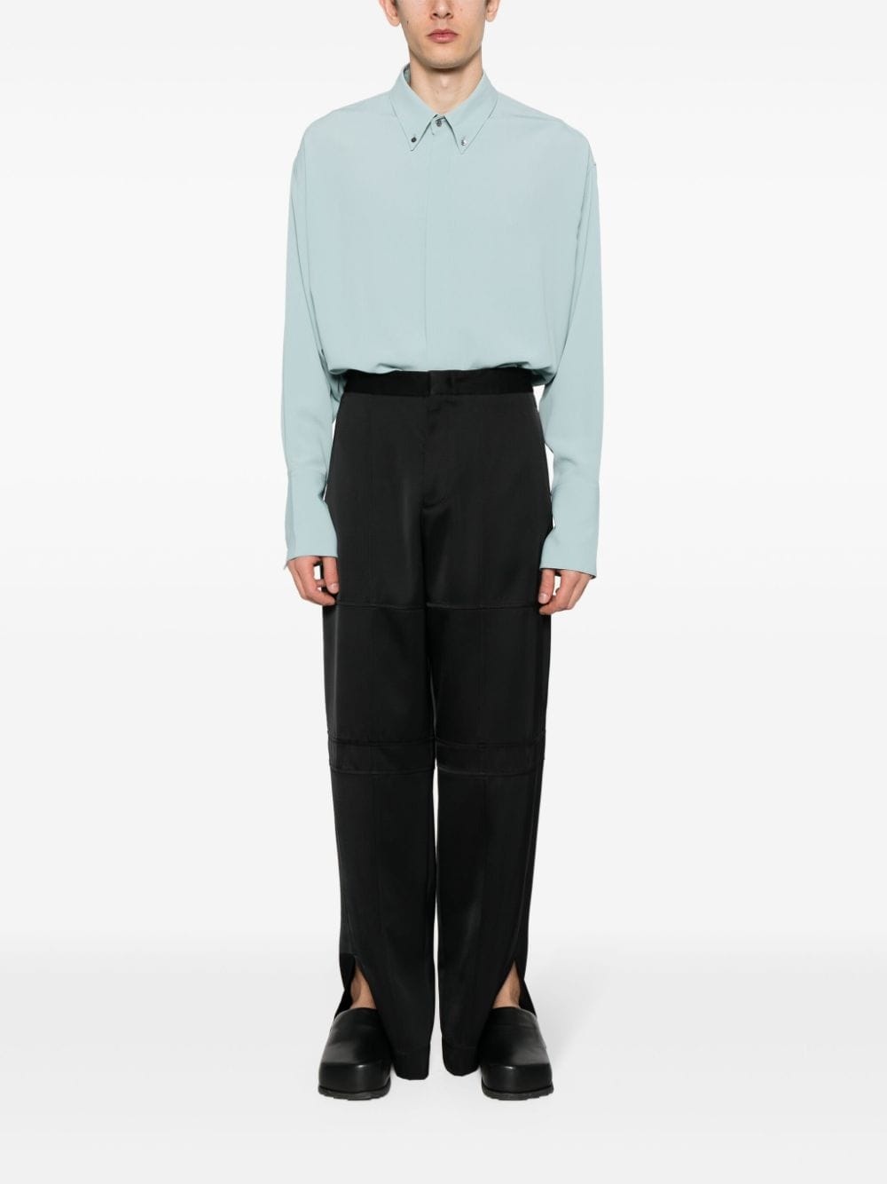straight-leg twill trousers - 2