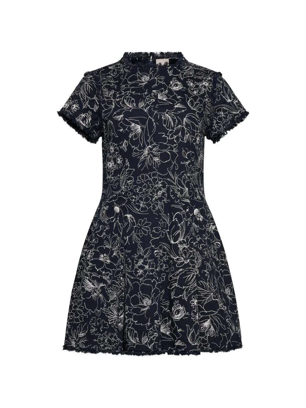 Nova floral frayed mini dress - 1