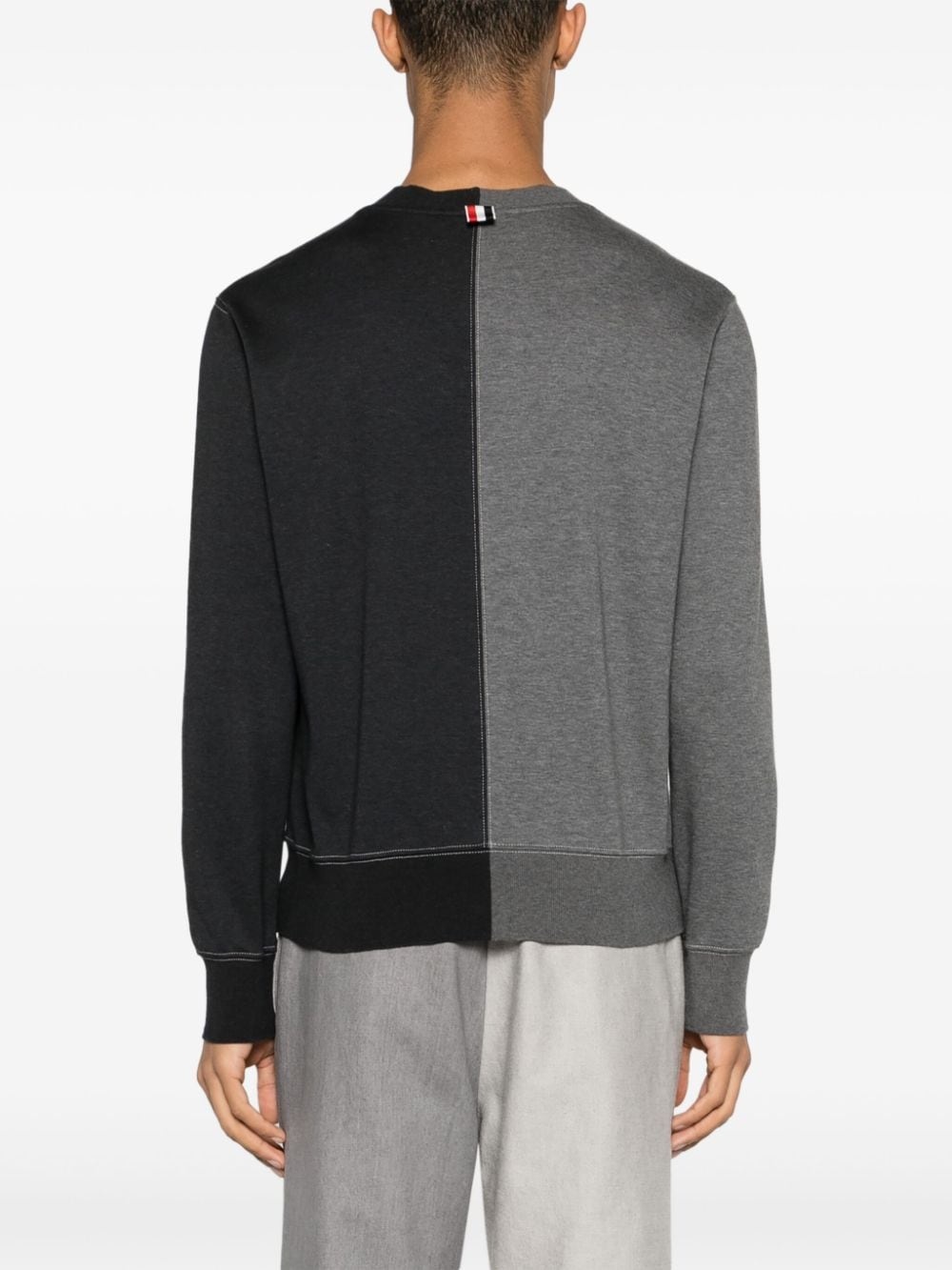 colour-block cotton jumper - 4