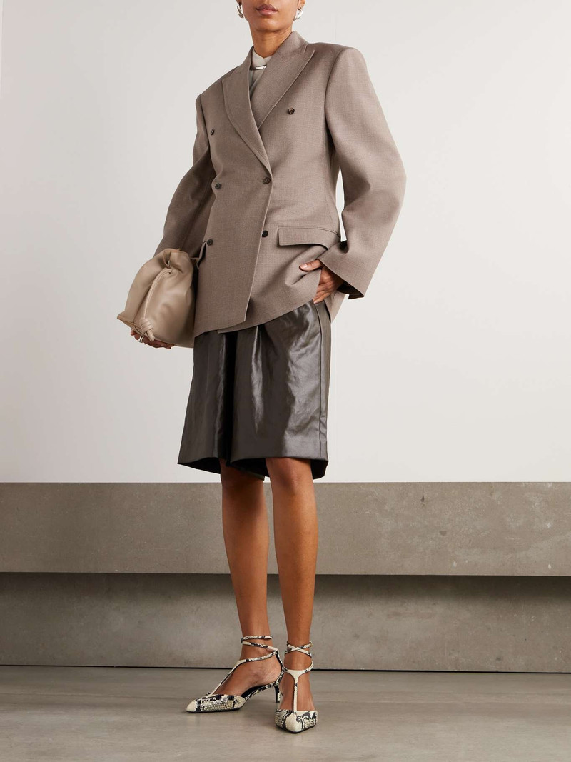 Carven Double-breasted wool blazer Beige outlook