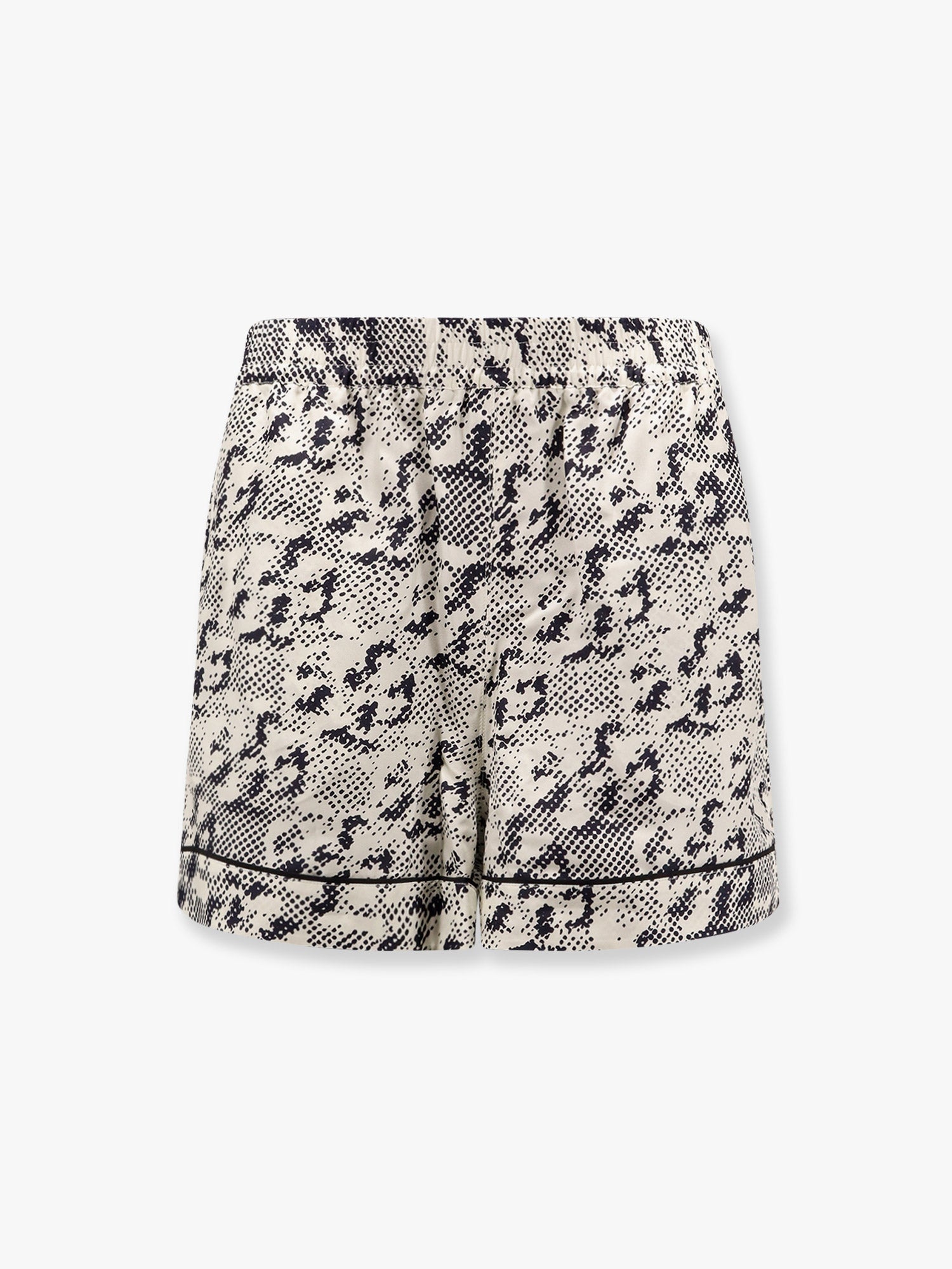 TORY BURCH - Silk shorts with pixelated logo print - 1