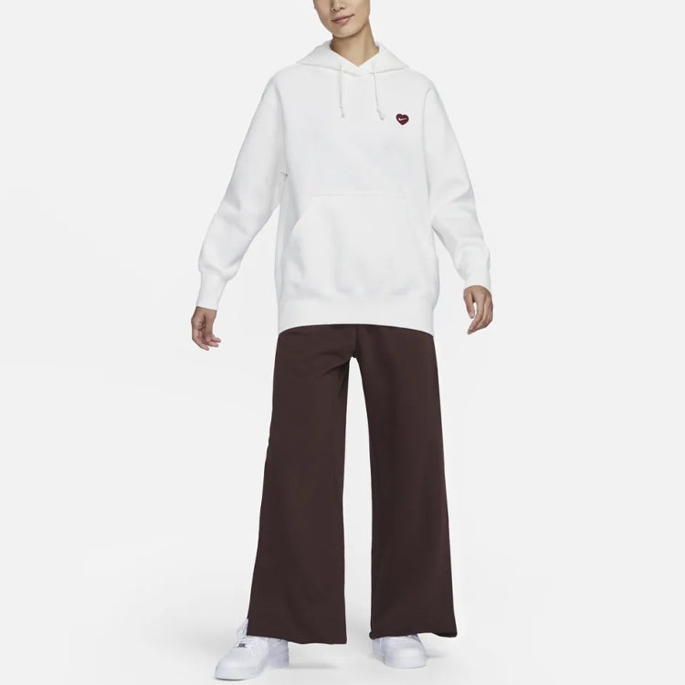(WMNS) Nike Heart Swoosh Hoodie 'White' FD9932-133 - 2