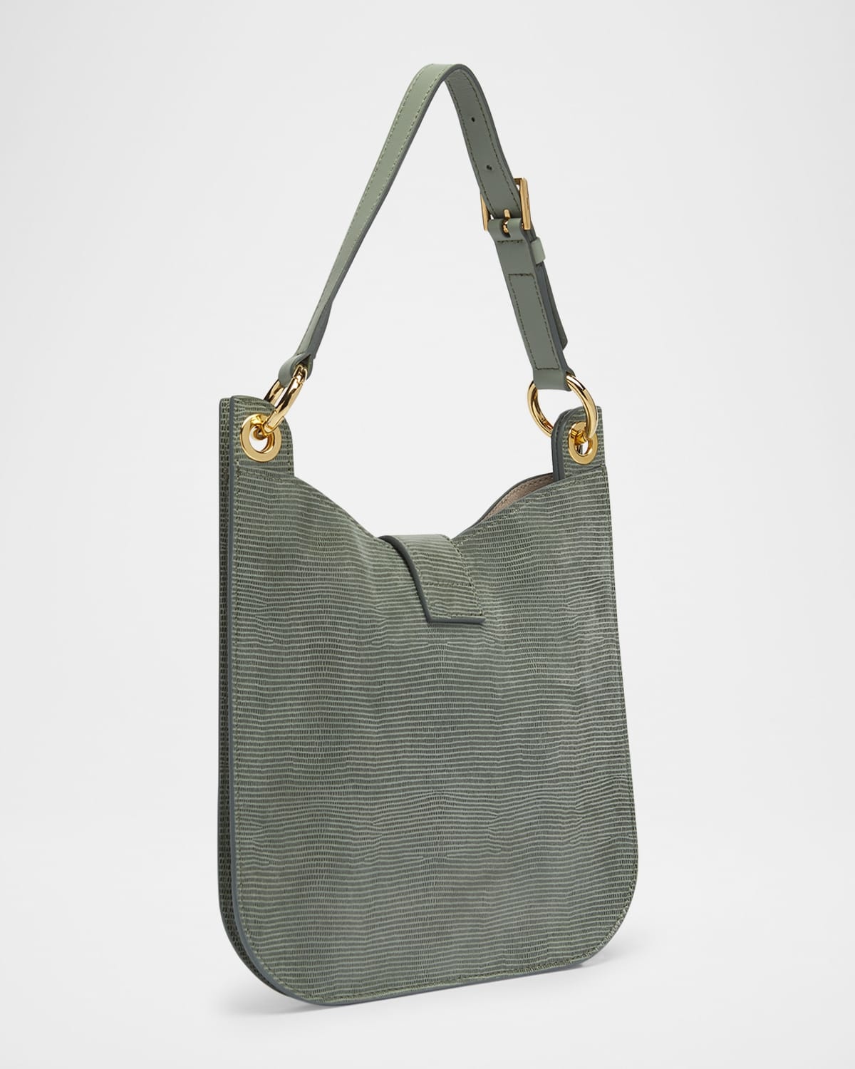 Tara Small Crossbody Bag in Lizard-Embossed Suede and Leather - 3