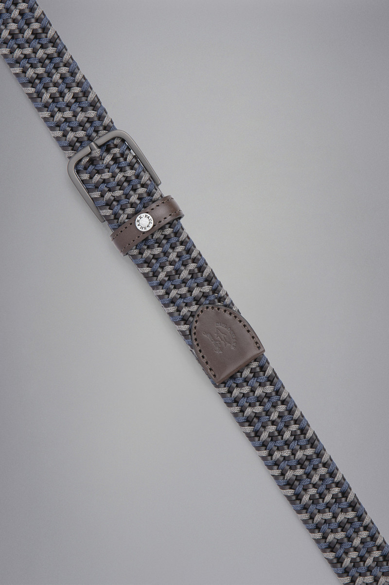 Paul & Shark LEATHER TRIMMED WOVEN BELT outlook