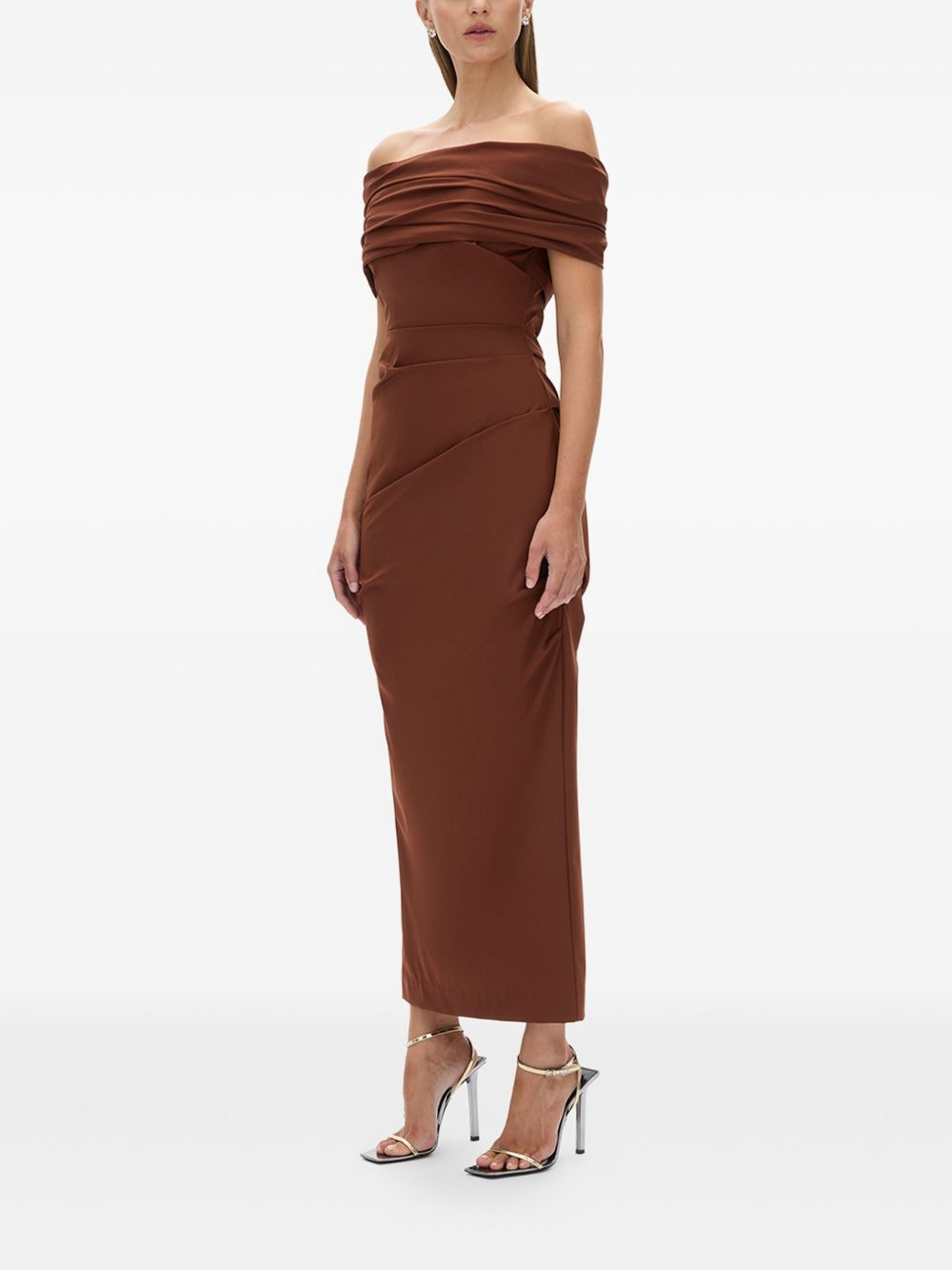 Camille draped off-shoulder maxi dress - 3
